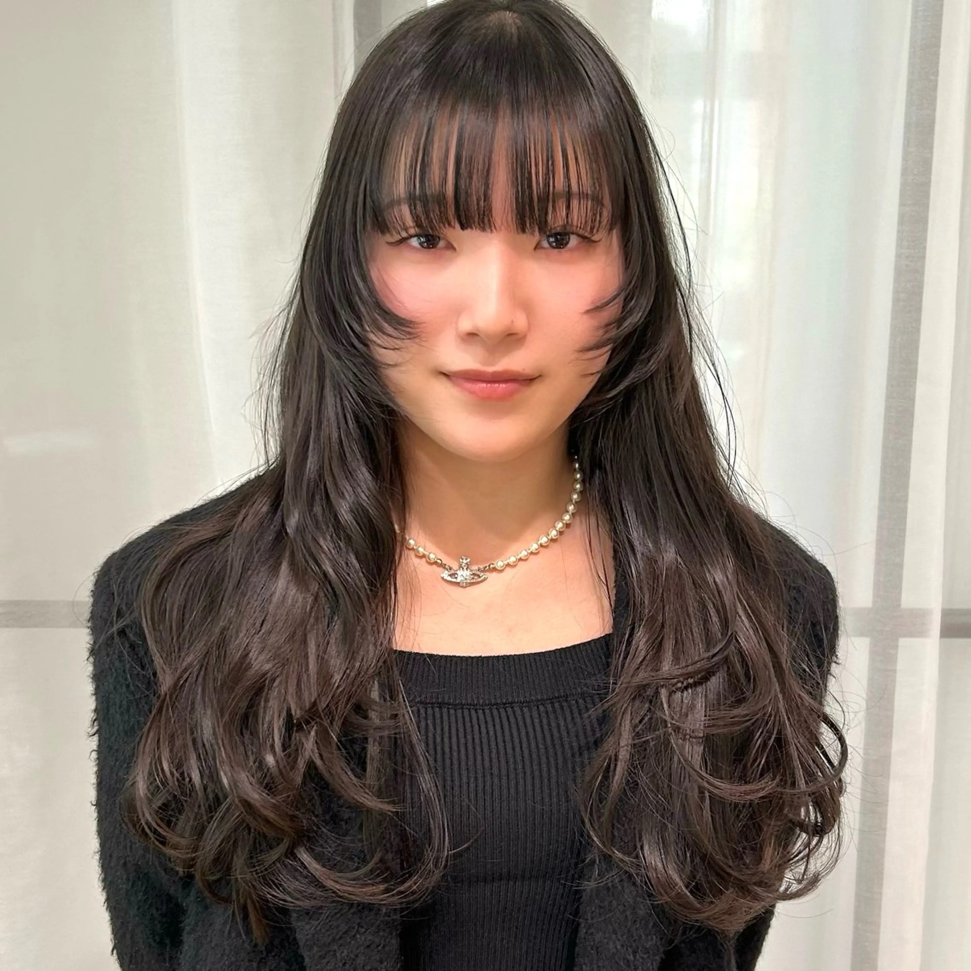 ロング カラー 顔まわりレイヤー 顔周りカット レイヤーカット カット ヘアカラー ボブレイヤー/ ブリーチ/miyuuのヘアスタイル