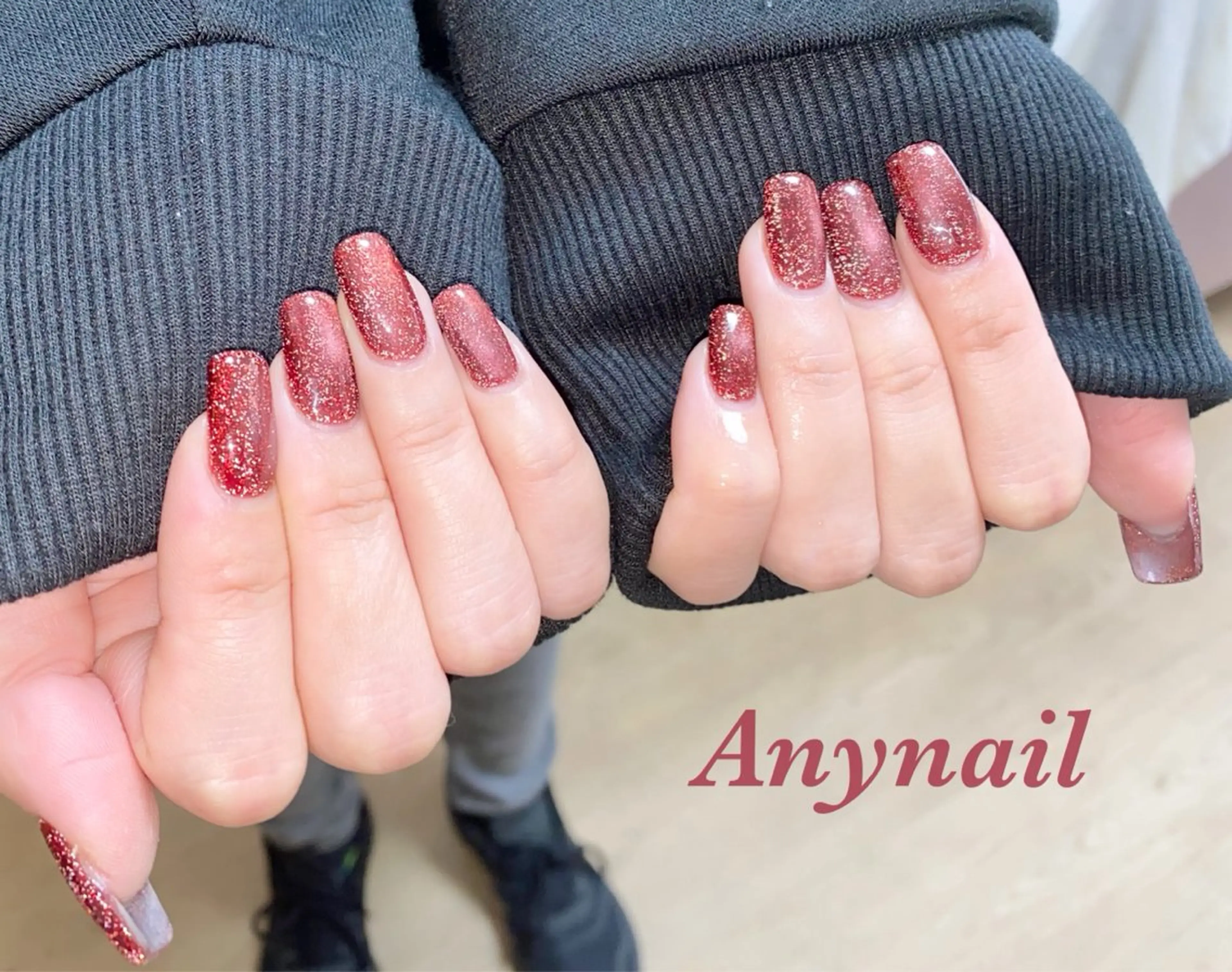 ネイル ブルー フラッシュネイル フラッシュマグ マグネットネイル ワンカラーネイル ハンドネイル 岩澤 恵子のネイルデザイン