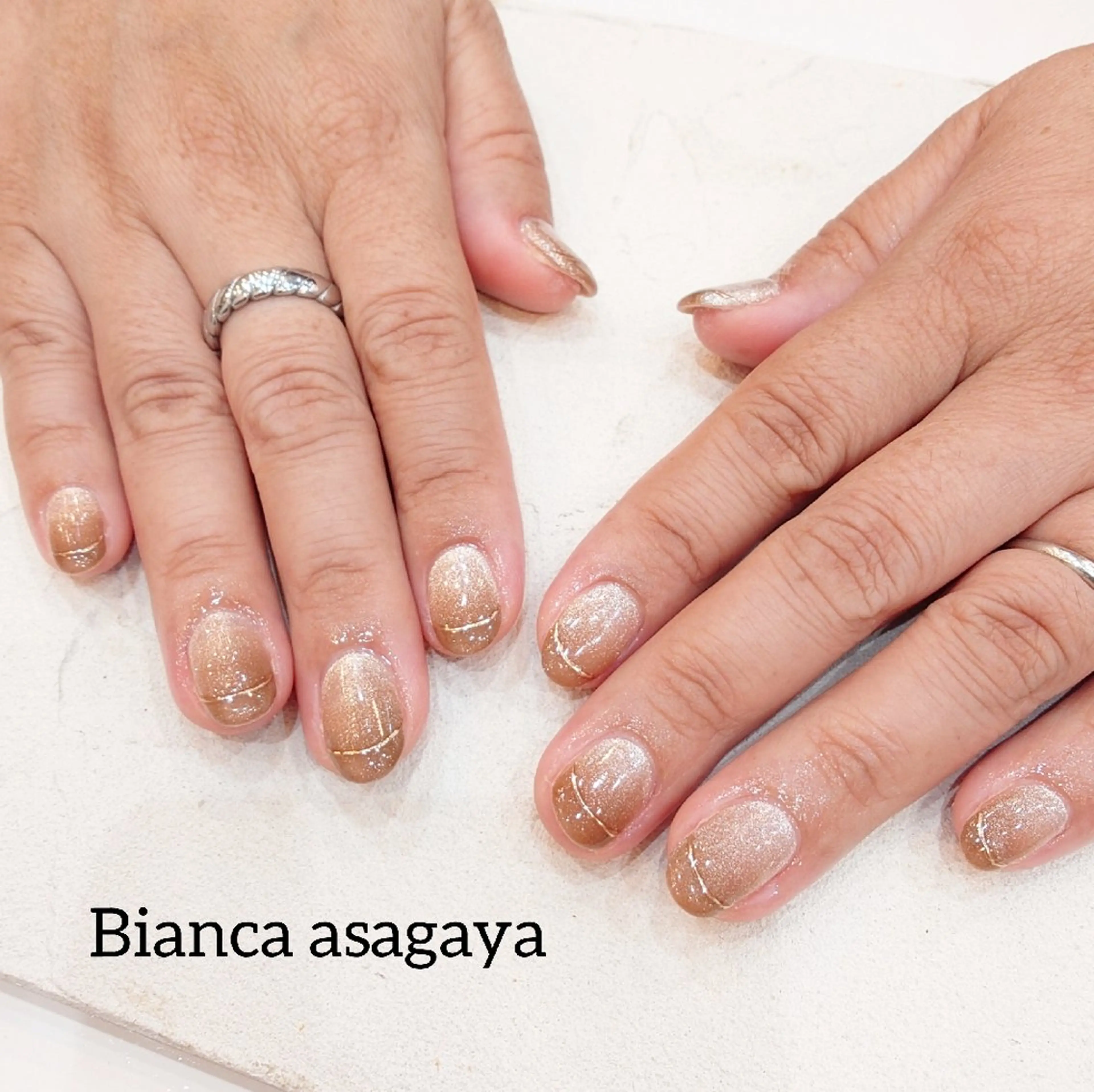 ネイル ジェルネイル グラデーション マグネットネイル 持ち込み パラジェル ハンドネイル Bianca TANAKAのネイルデザイン