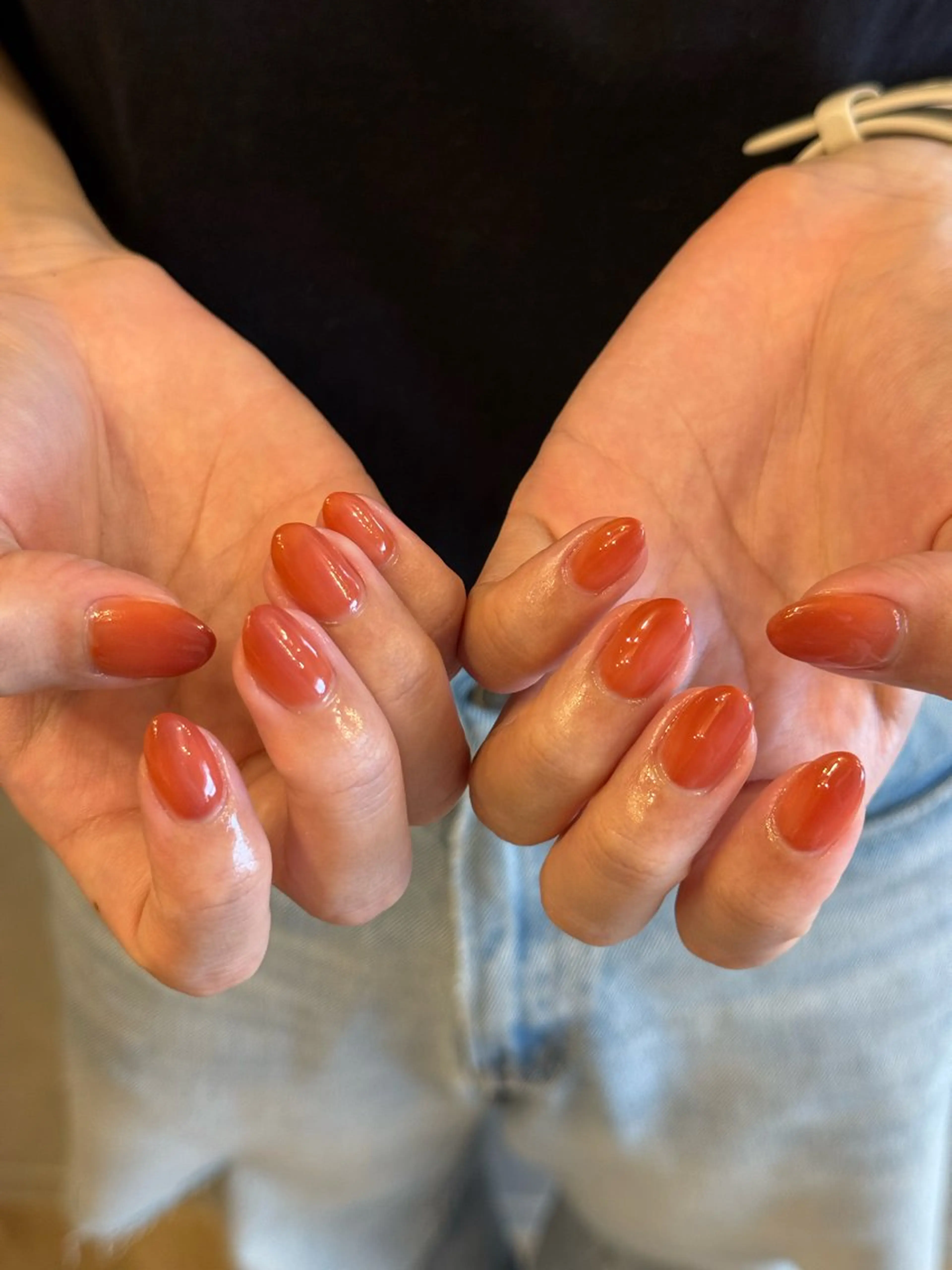 ネイル ワンカラーネイル オレンジ ハンドネイル filonnail asukaのネイルデザイン