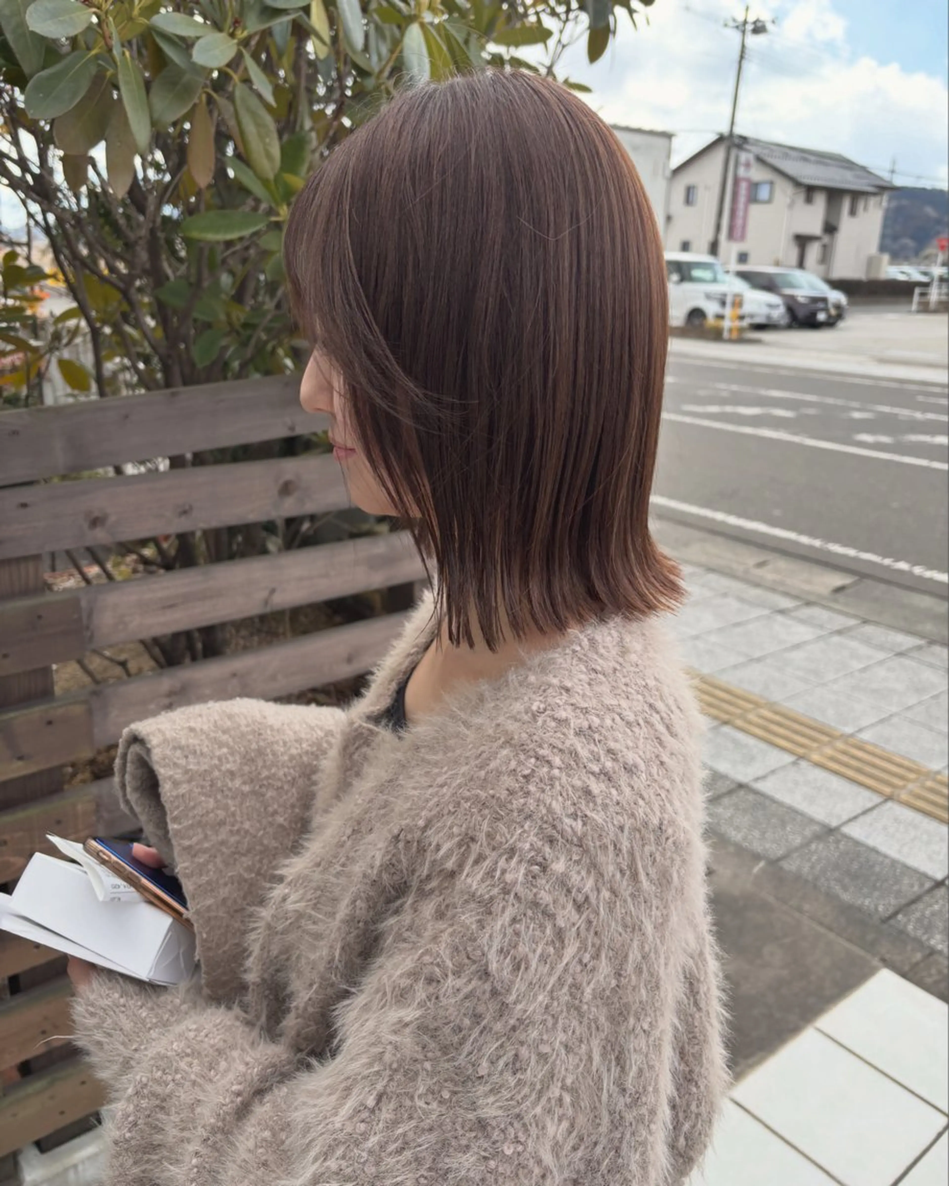 ミディアム くびれヘア ハイライト レイヤーカット カット ヘアカラー TAKAHASHI REIKAのヘアスタイル