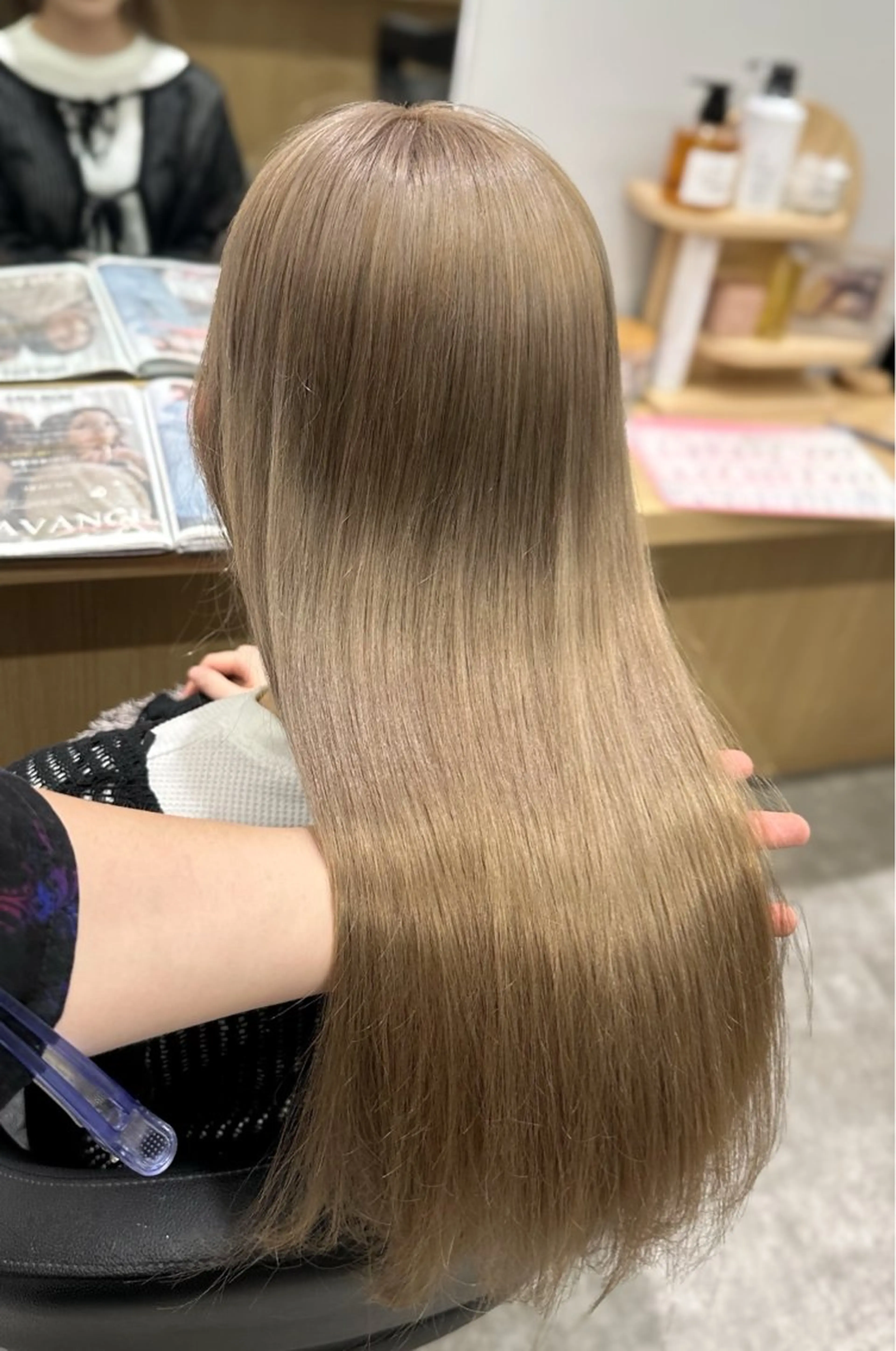 ロング ヘアカラー トリートメント 巻ける髪質改善🫧ハ イライト/永田汰伊智のヘアスタイル