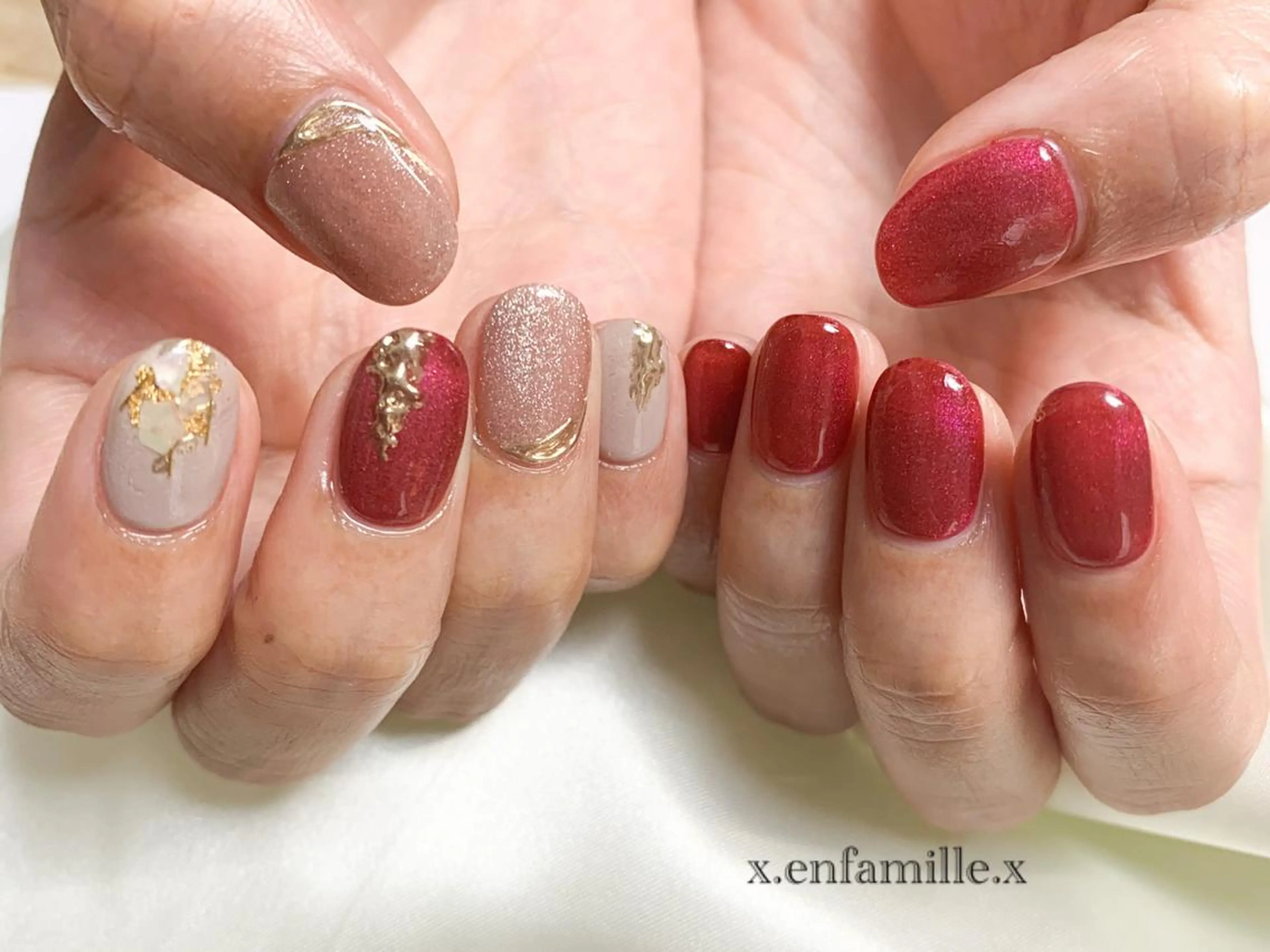 ネイル マグネットネイル ハンドネイル nail salon en familleのネイルデザイン