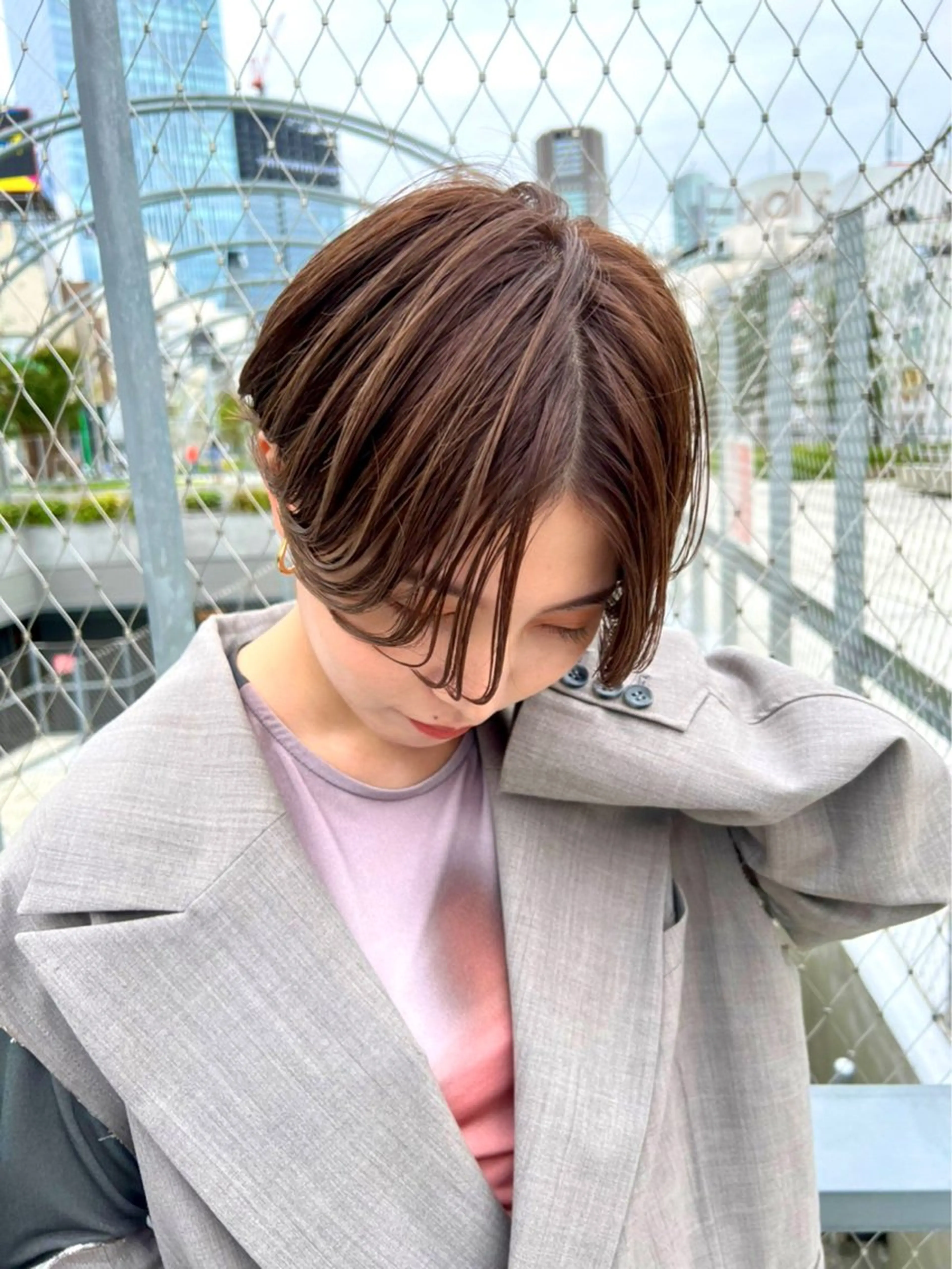 ショート カット ヘアカラー 骨格診断で絶対可愛い ✨丸みショート✨凌弥のヘアスタイル