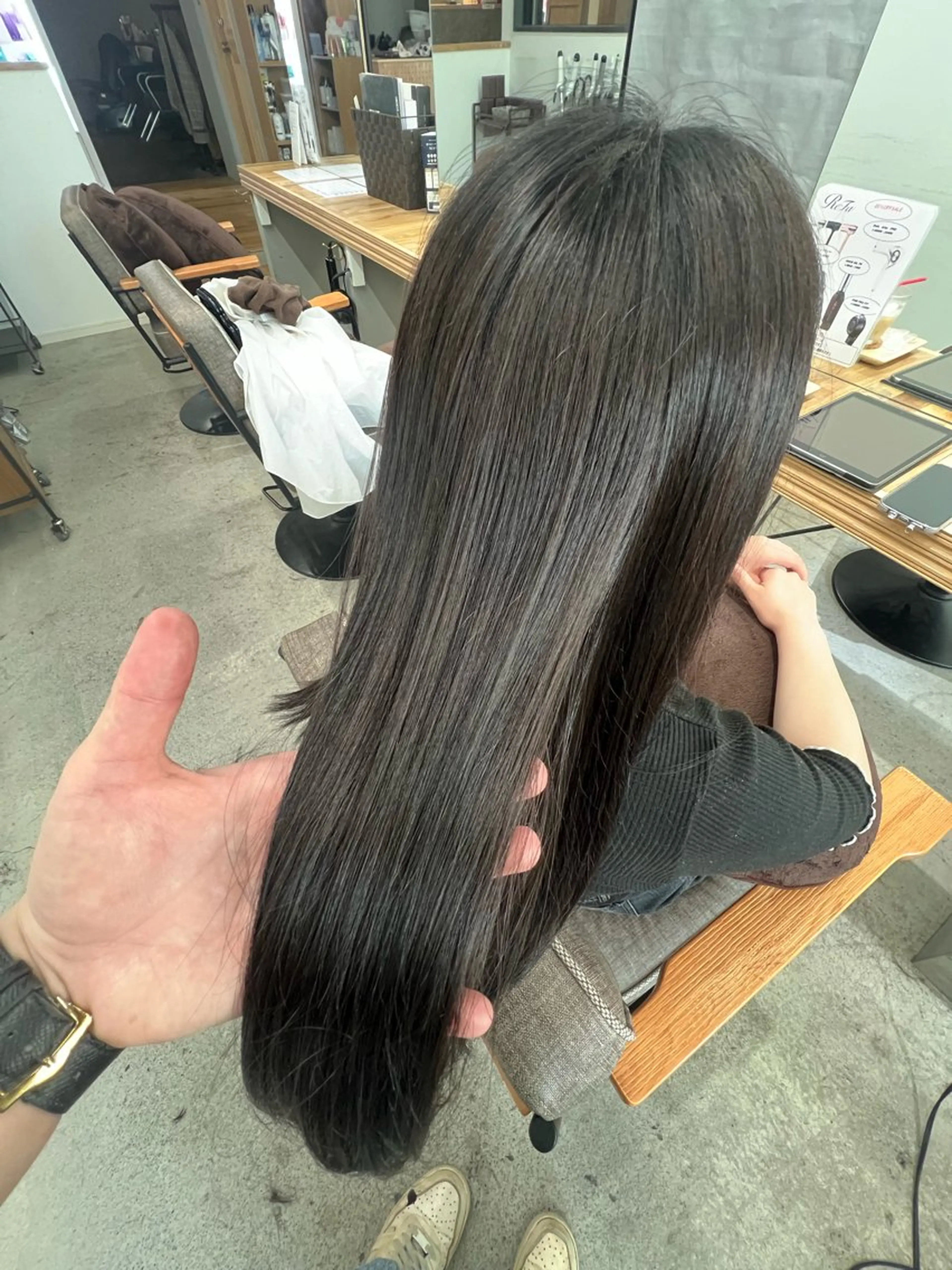 【新規】【カットなし】髪質改善カラー🩵高濃度水素トリートメント髪質改善の写真