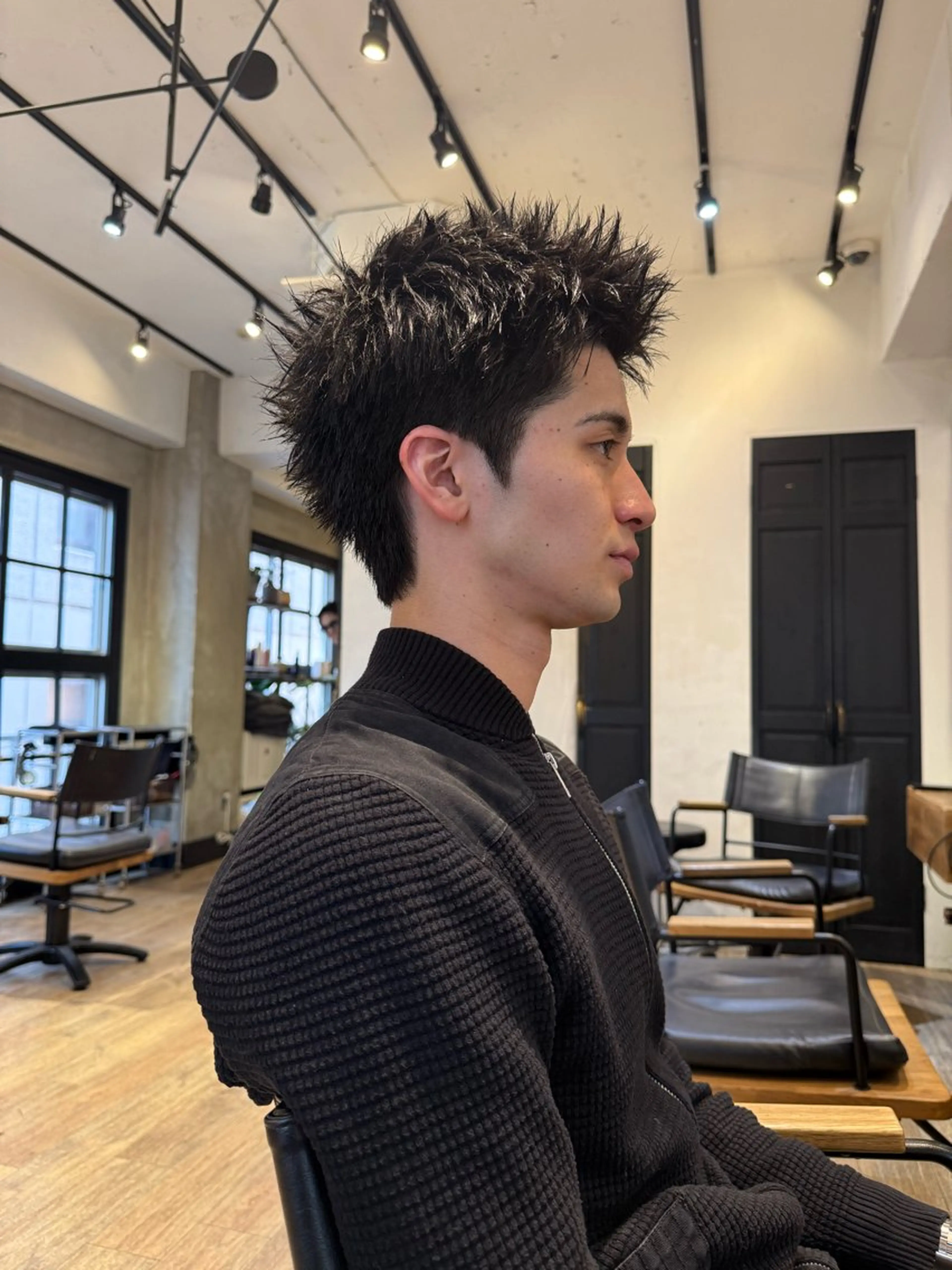 ショート パーマ メンズ メンズパーマ メンズショート スパイキーショート ショートヘア カット パーマ メンズショート/ピン パーマ/新宿/フウガのヘアスタイル
