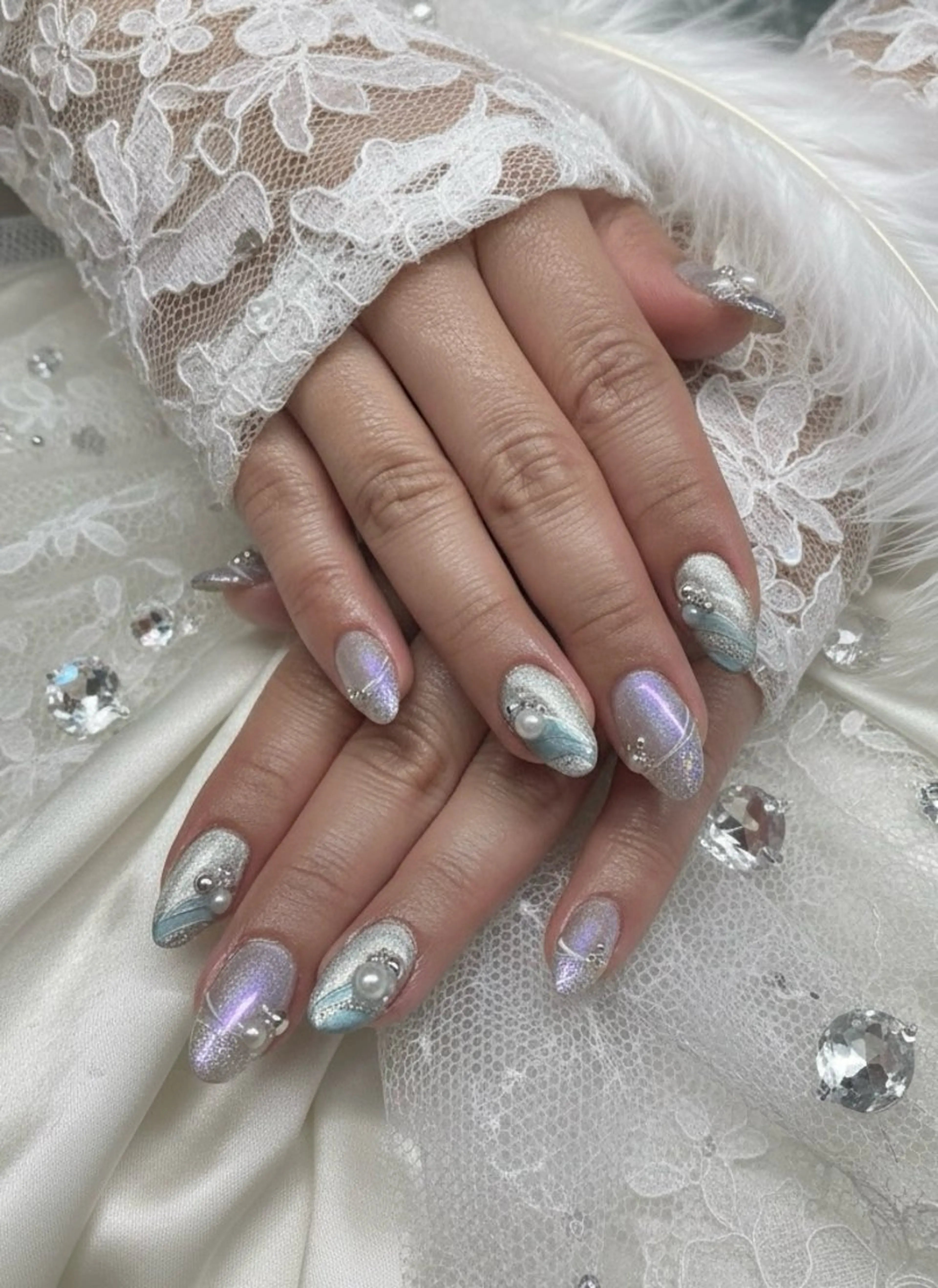 ネイル ブルー ハンドネイル TUNEHA堂 (チュネハドウ)のネイルデザイン