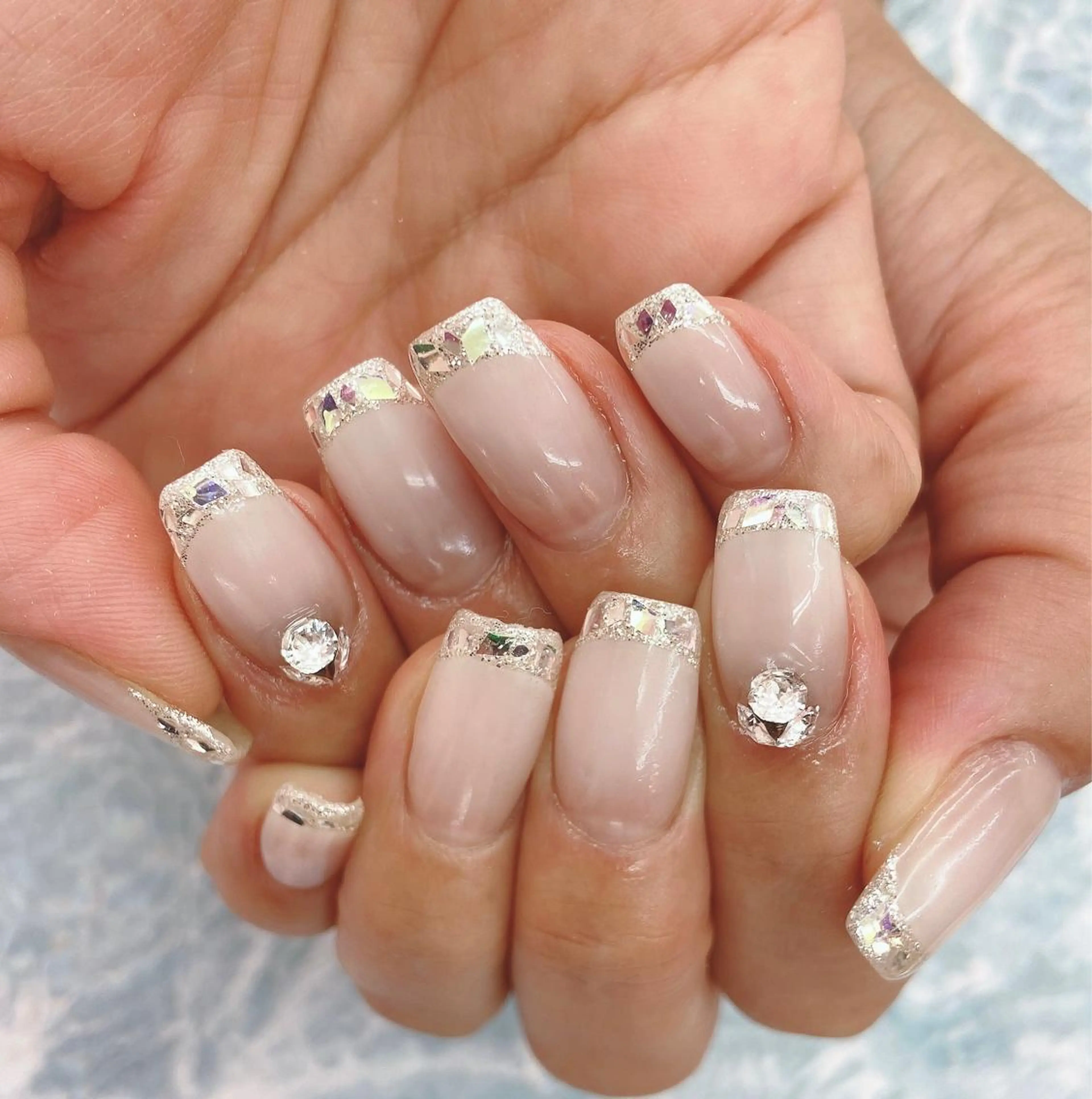 ネイル フレンチネイル ガラスフレンチ Nailist🌟 Wakanaのネイルデザイン