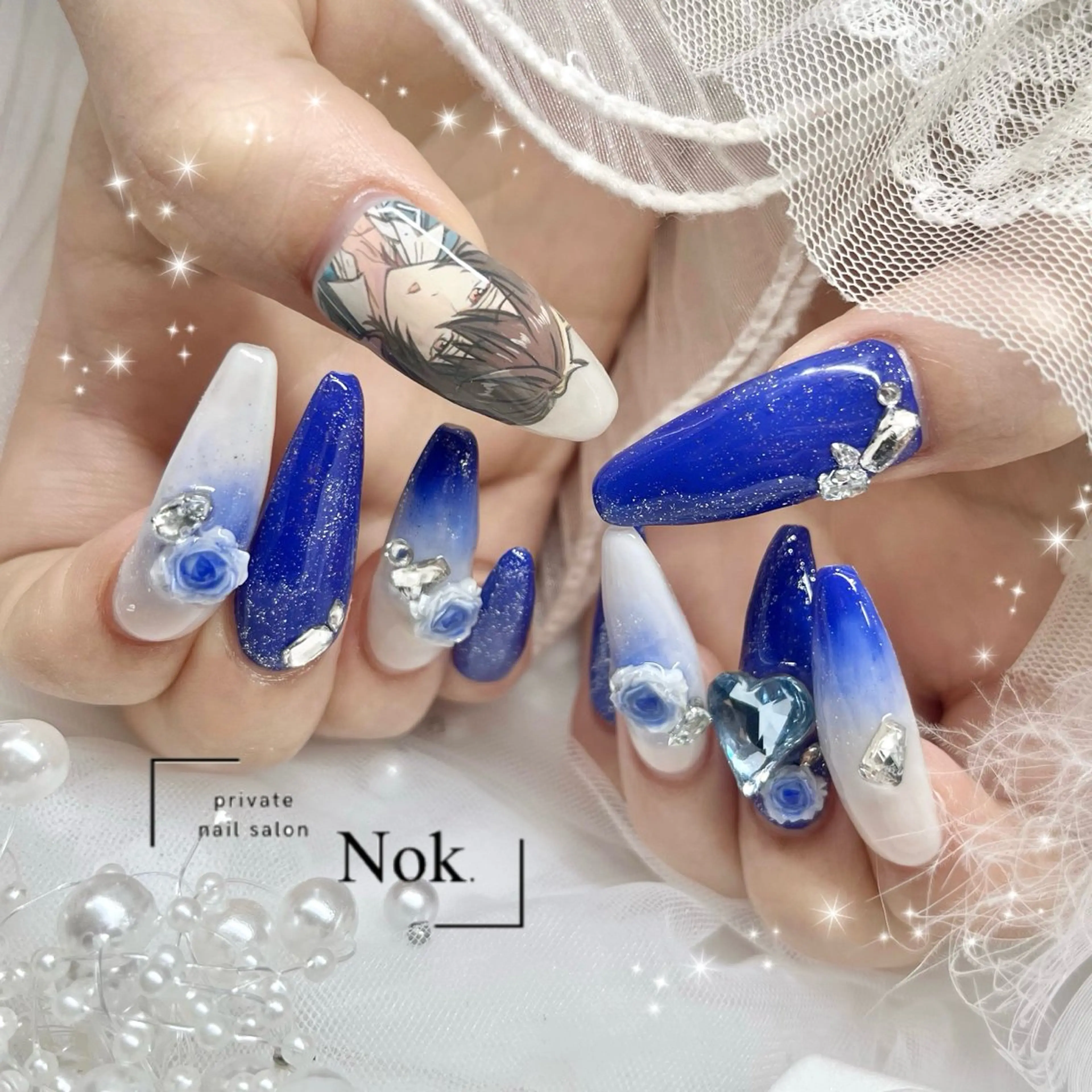 ネイル ハート ハンドネイル 池袋痛ネイル Nok. 渡辺のネイルデザイン