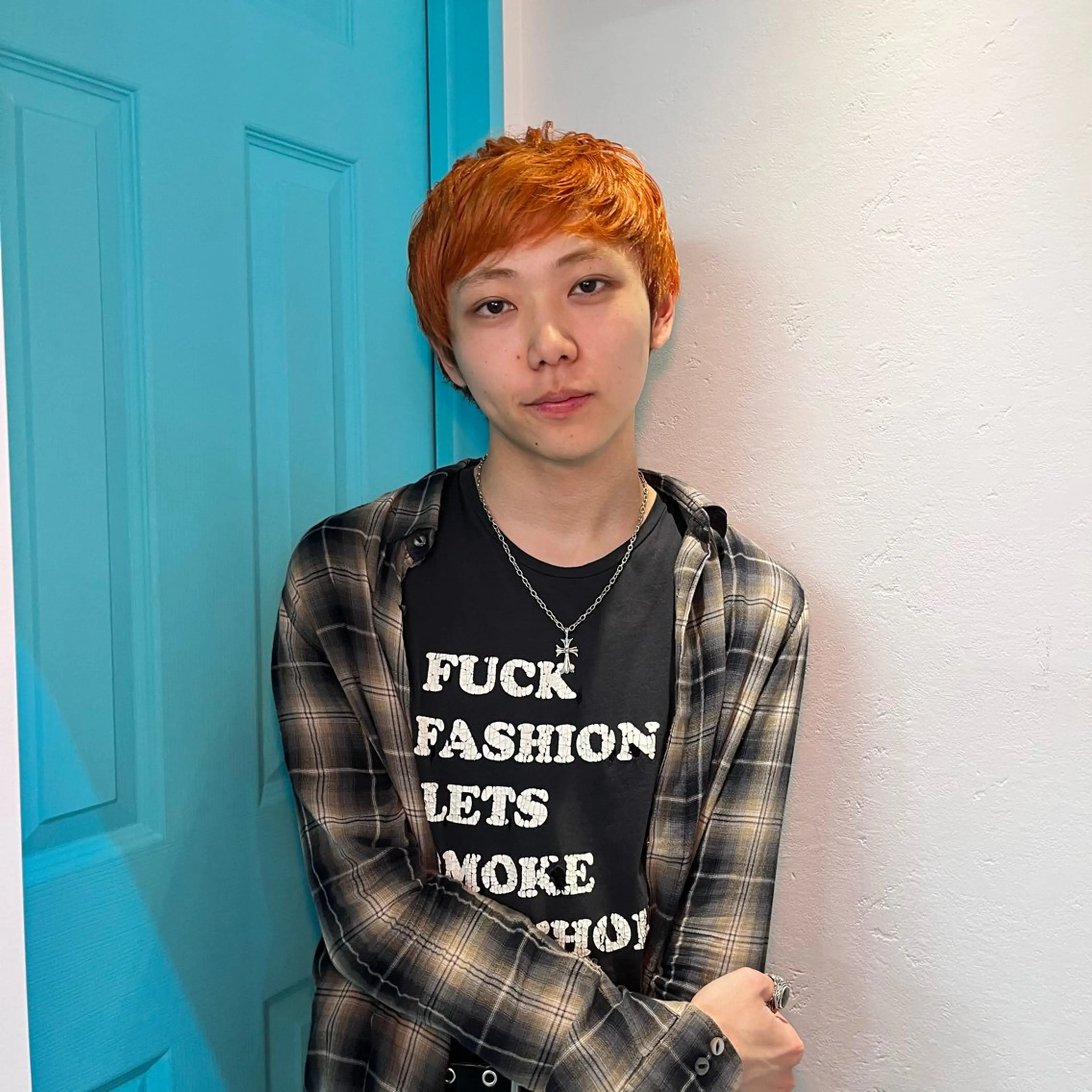 カラー ブリーチ オレンジ ブリーチ/縮毛矯正 ❤️‍🔥シンノスケのヘアスタイル