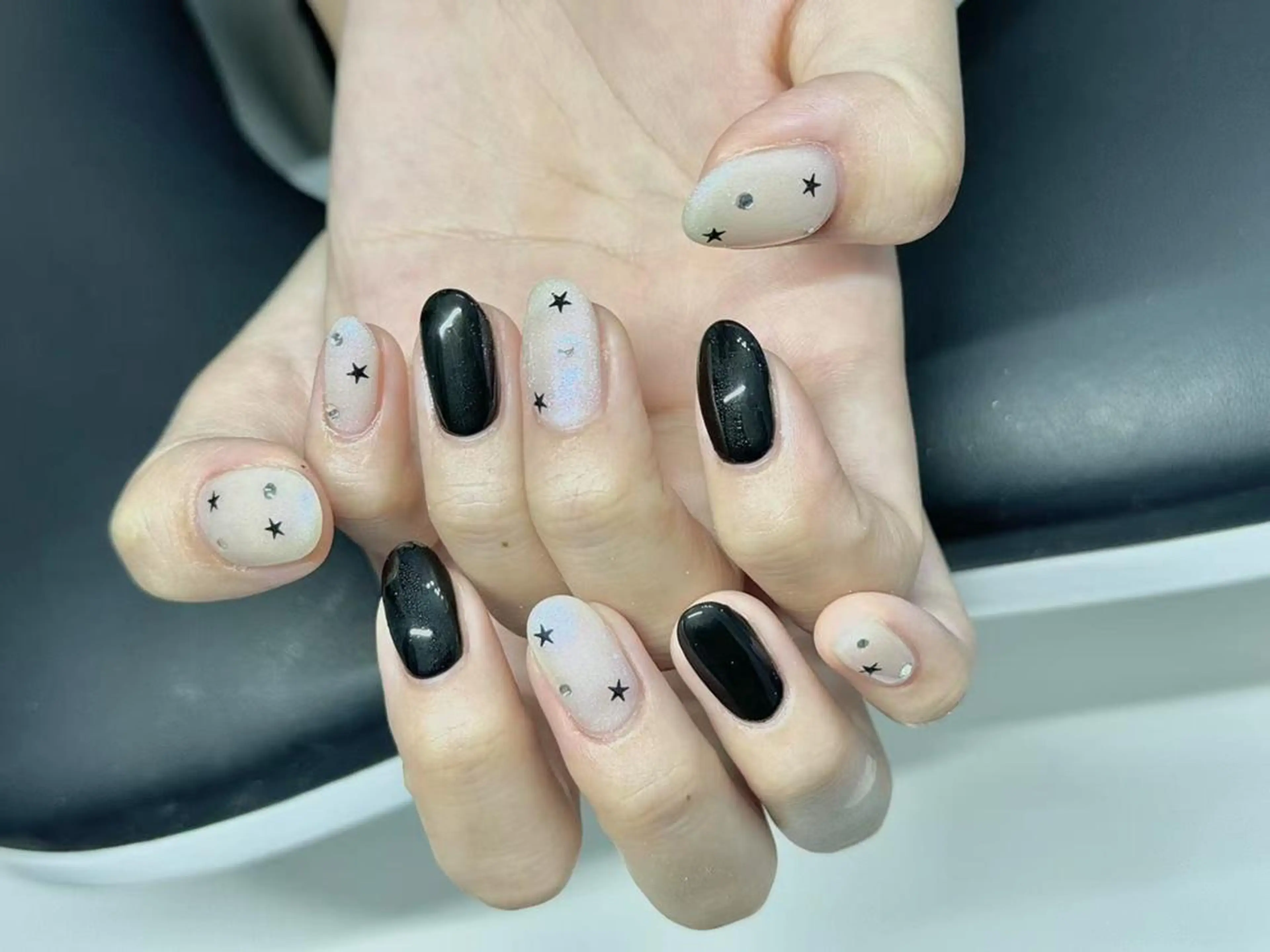 ネイル 長さ出し フラッシュネイル ジェルネイル ホログラムネイル 韓国ネイル ハンドネイル ハンドケア Nail&Eye lash Nanaのネイルデザイン