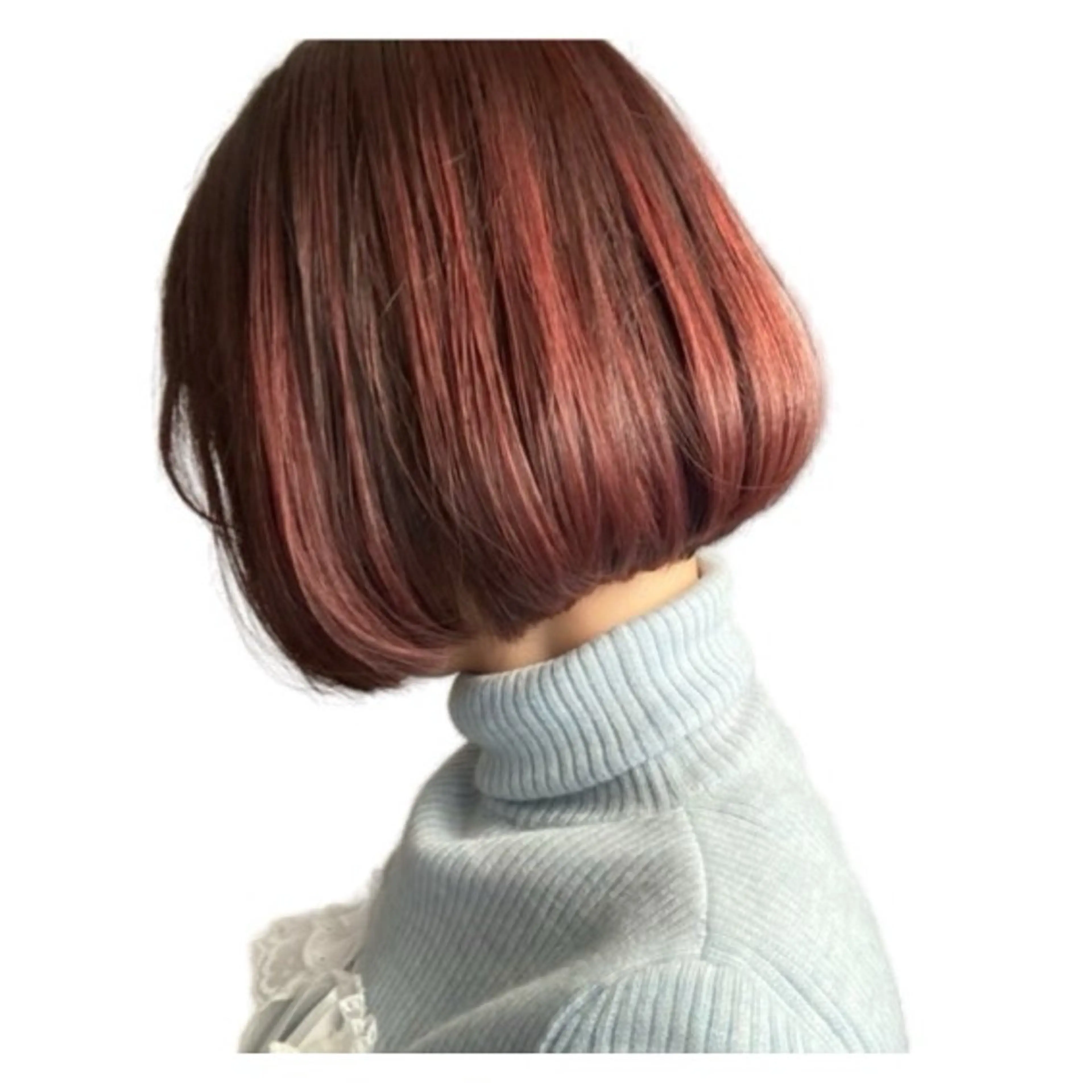 ショート カラー ボルドーカラー ボブ 中野 誠子のヘアスタイル