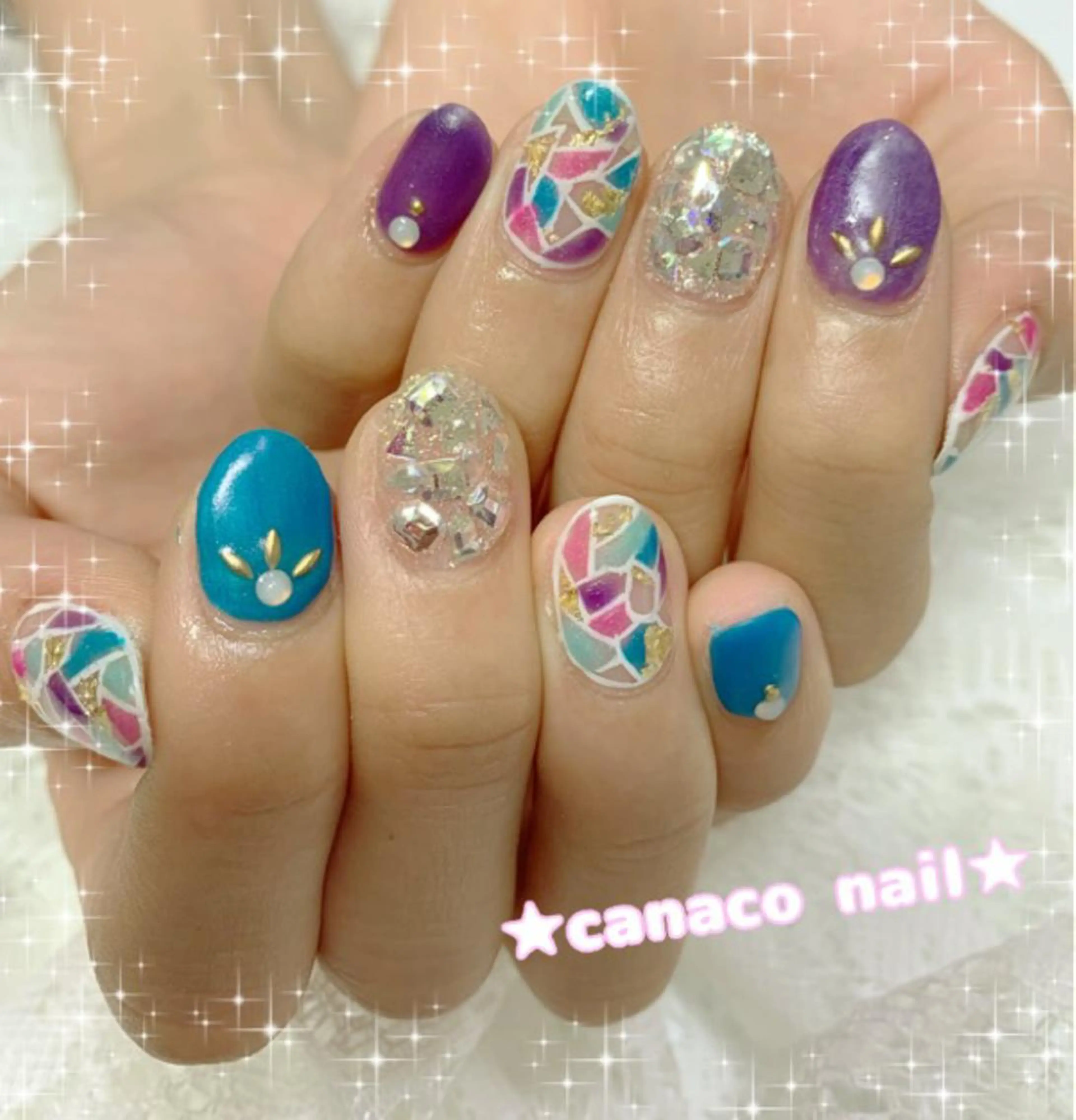 ネイル マットネイル ストーンネイル ハンドネイル ハンドケア Felice所属・ベテランネイル cnc  nailのネイルデザイン