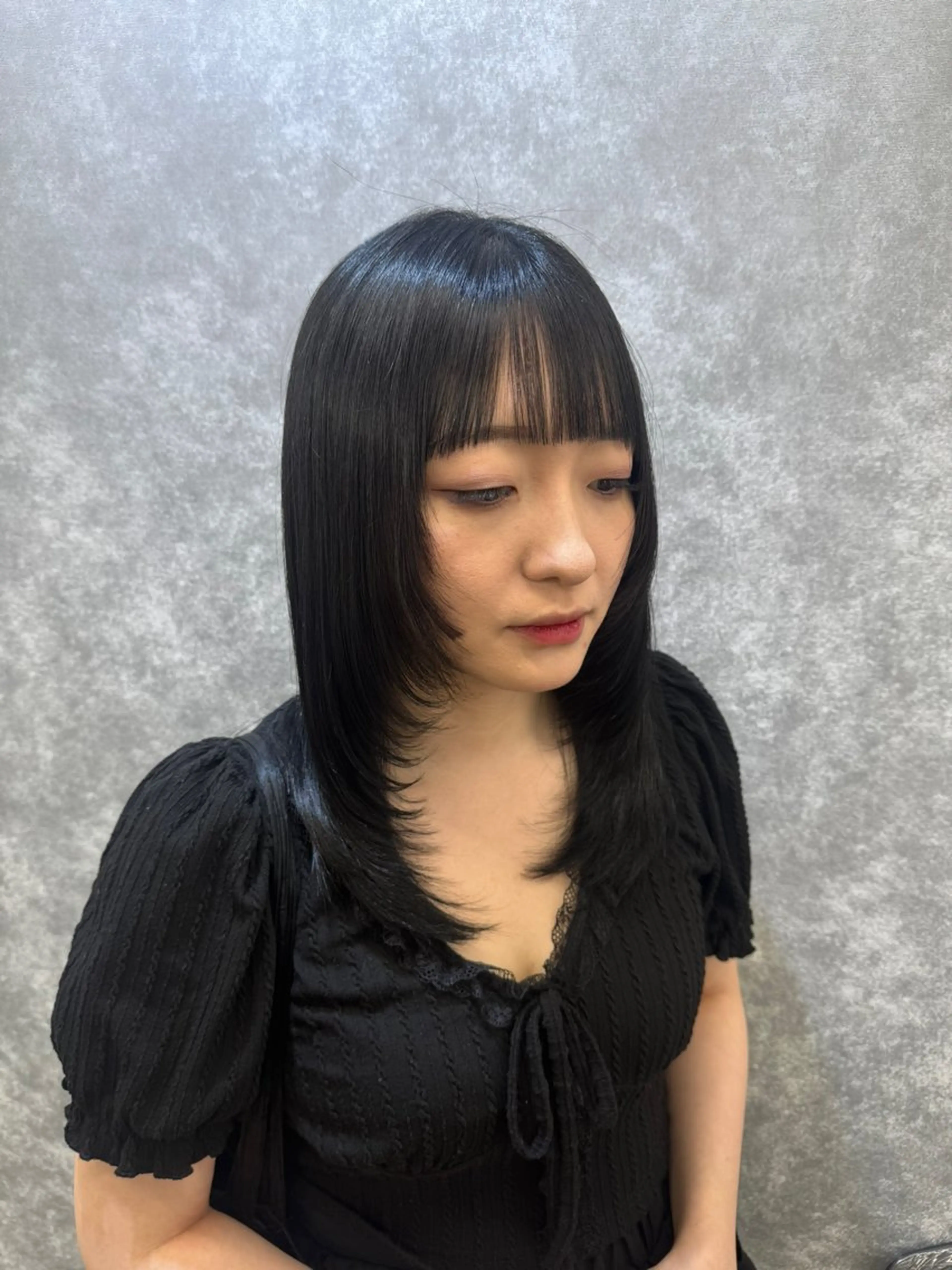 ロング カラー パーマ ハイレイヤー レイヤーカット カット ヘアカラー 縮毛矯正 🕯コバ/レイヤー/ 美髪縮毛🕯のヘアスタイル