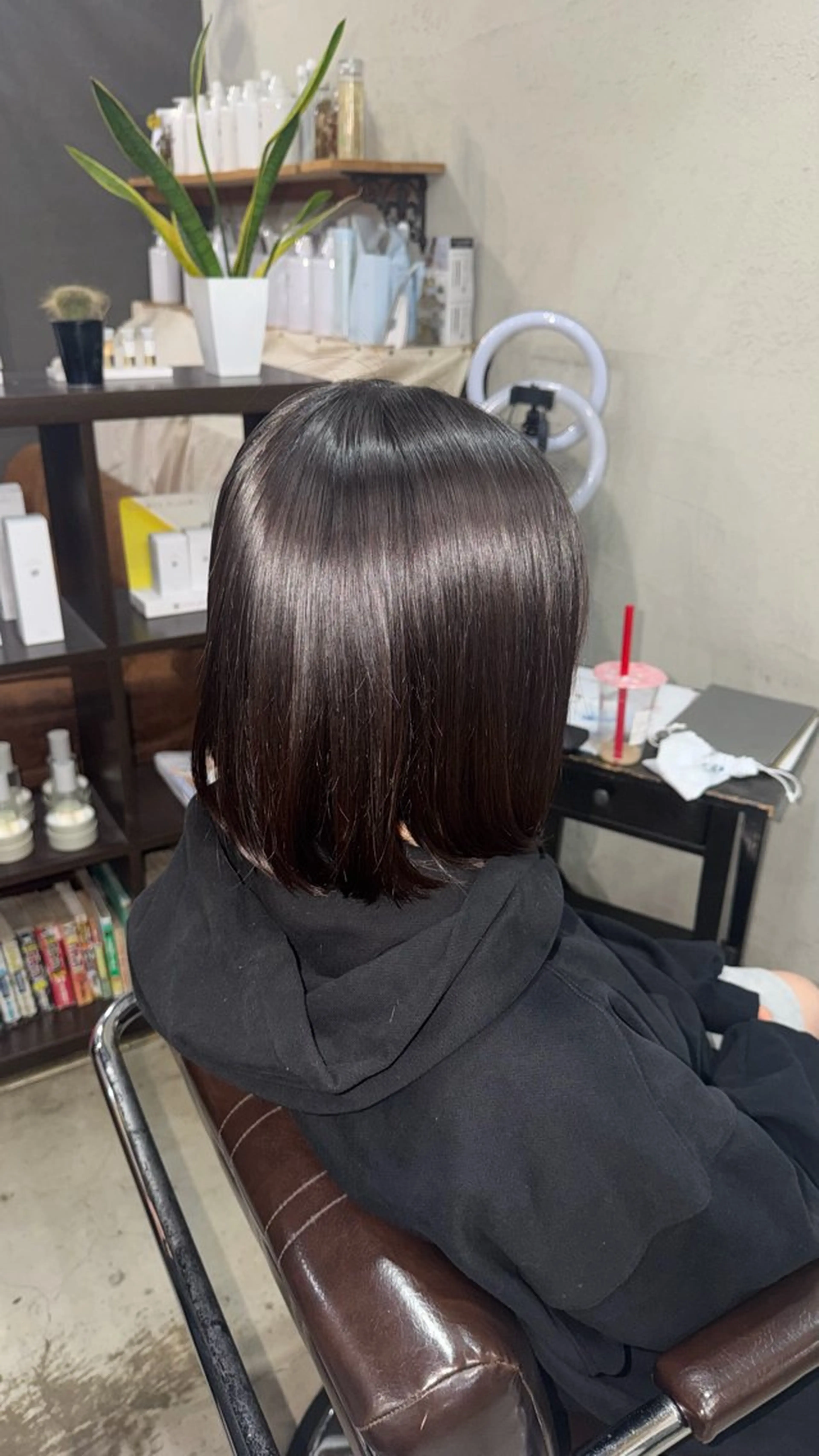 ミディアム 縮毛矯正 小池 かなこのヘアスタイル