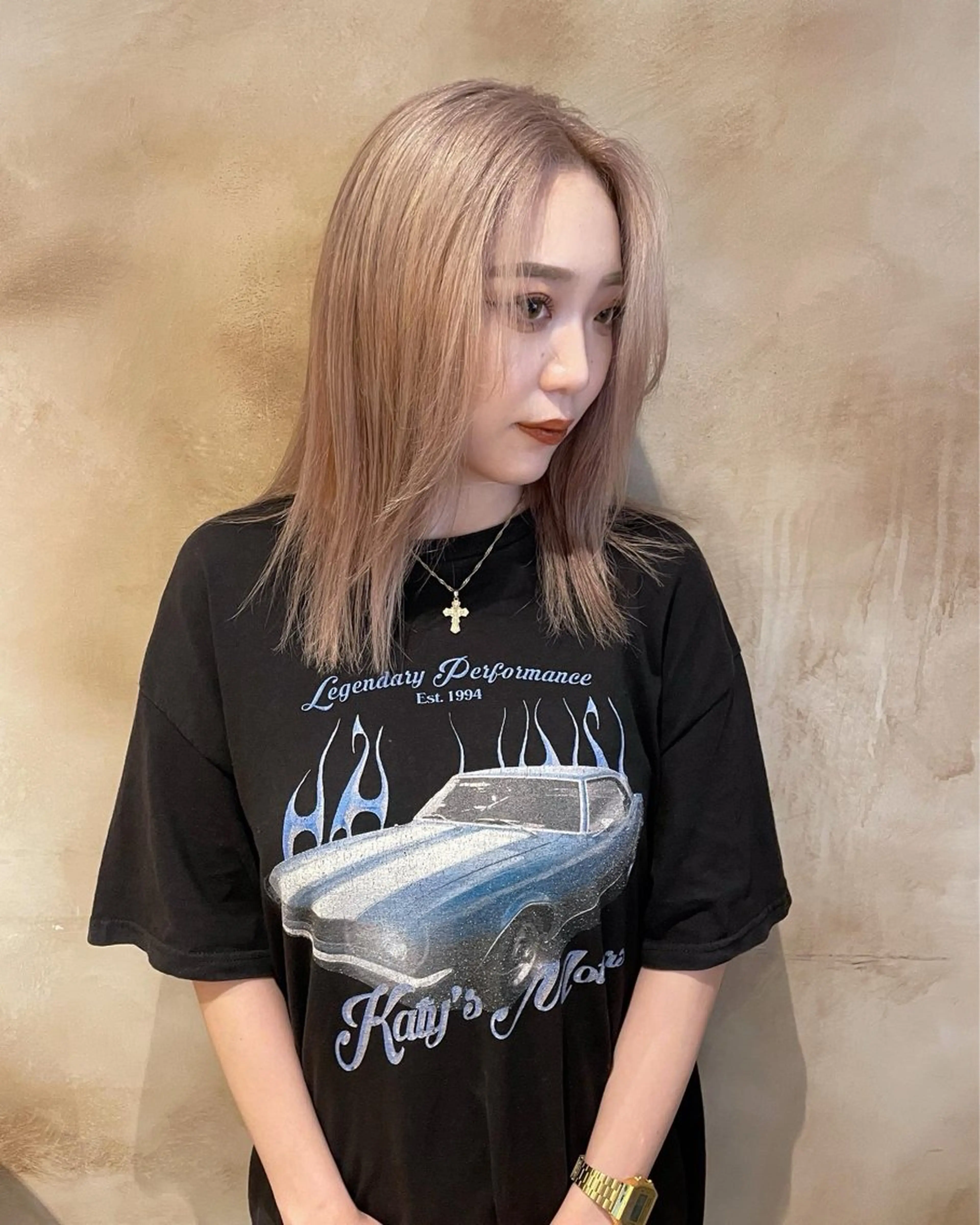 セミロング ヘアカラー トリートメント Zina難波/ 韓国ヘア🐰mikuのヘアスタイル