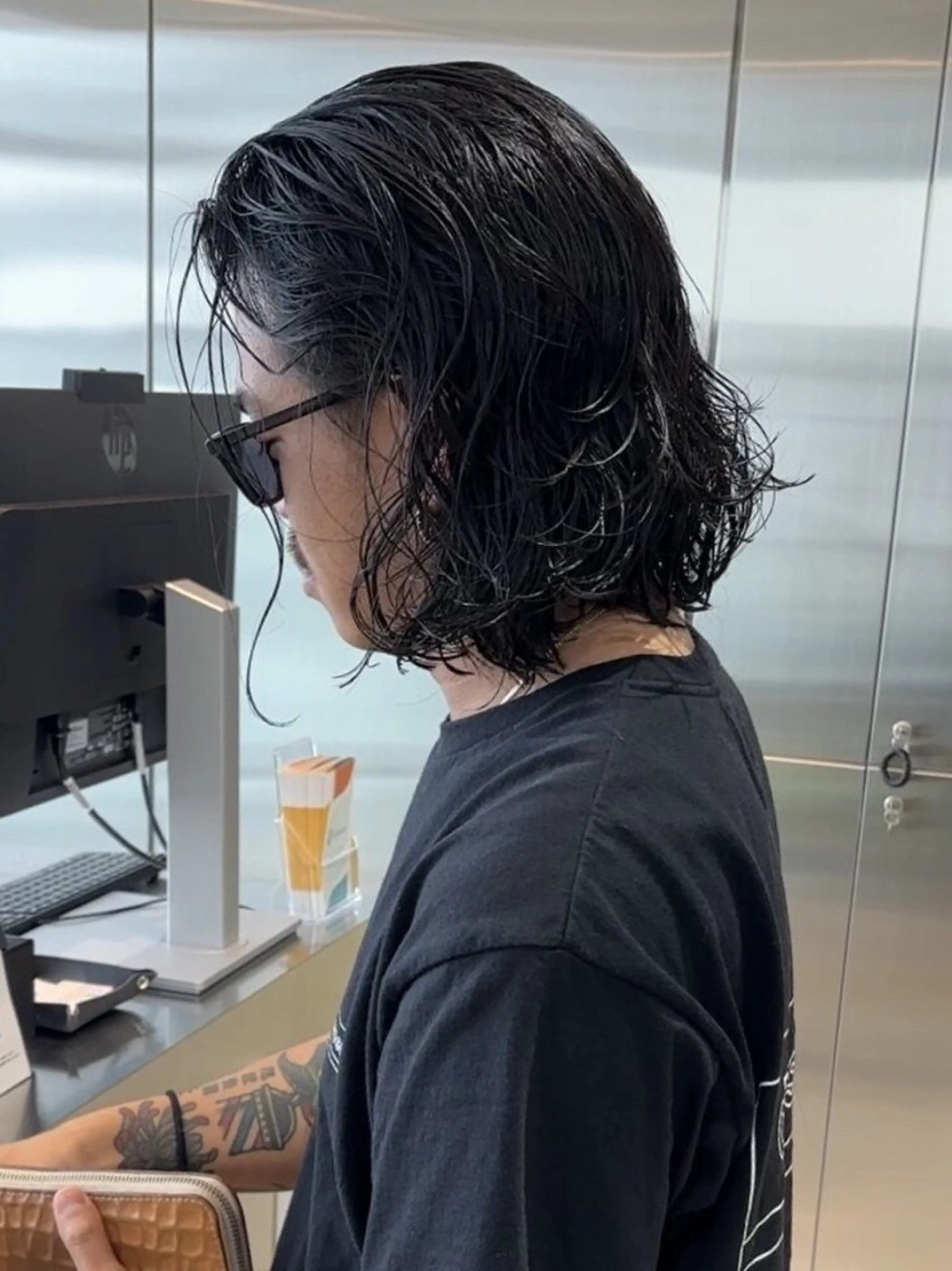 ショート パーマ メンズ メンズバレイヤージュ メンズブリーチ メンズハイライト メンズインナーカラー メンズメッシュ カット 髪質改善/透明感 OAK兵庫のヘアスタイル