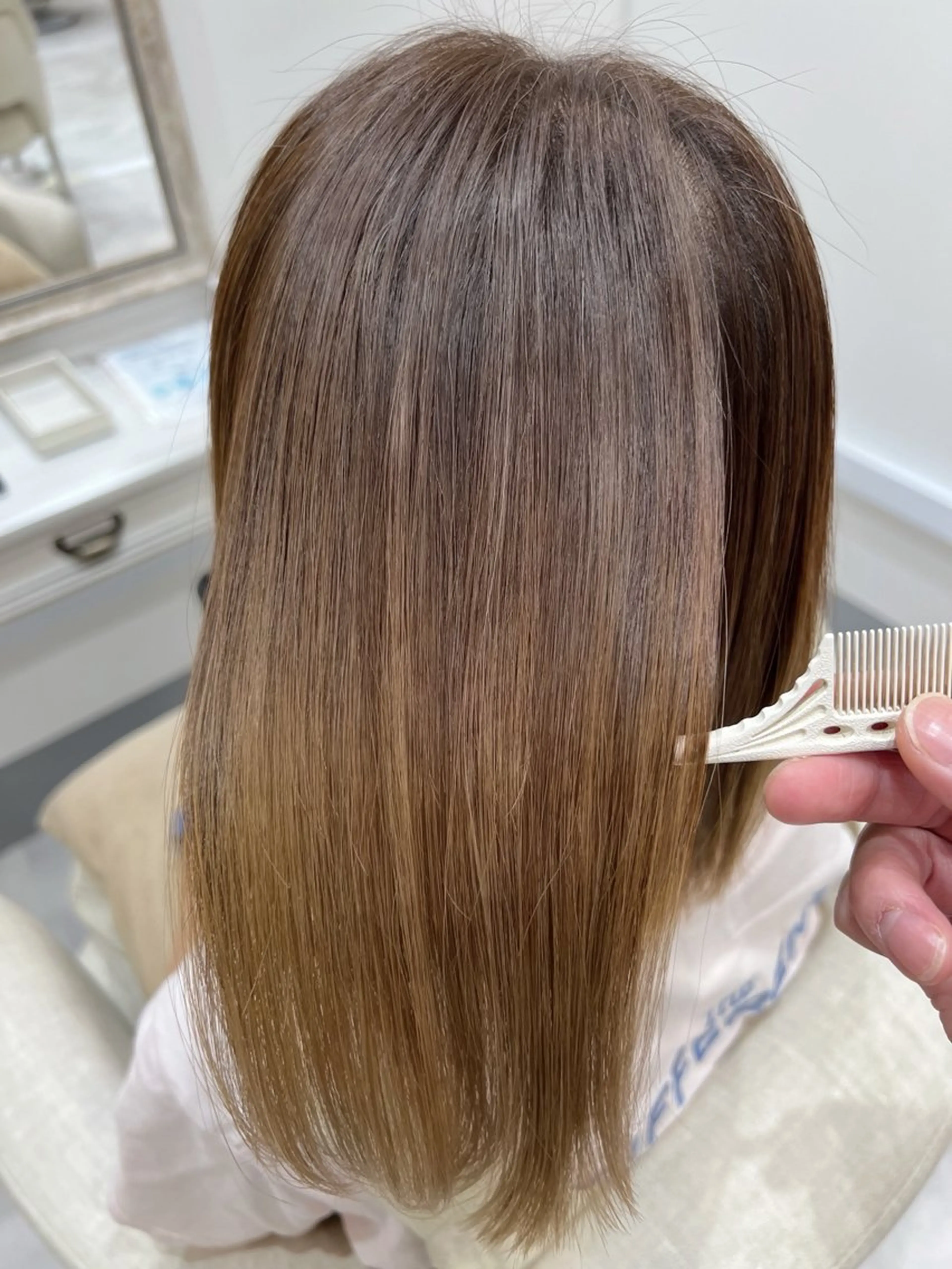 セミロング 縮毛矯正 トリートメント 縮毛矯正×艶カラー /中村勇太のヘアスタイル