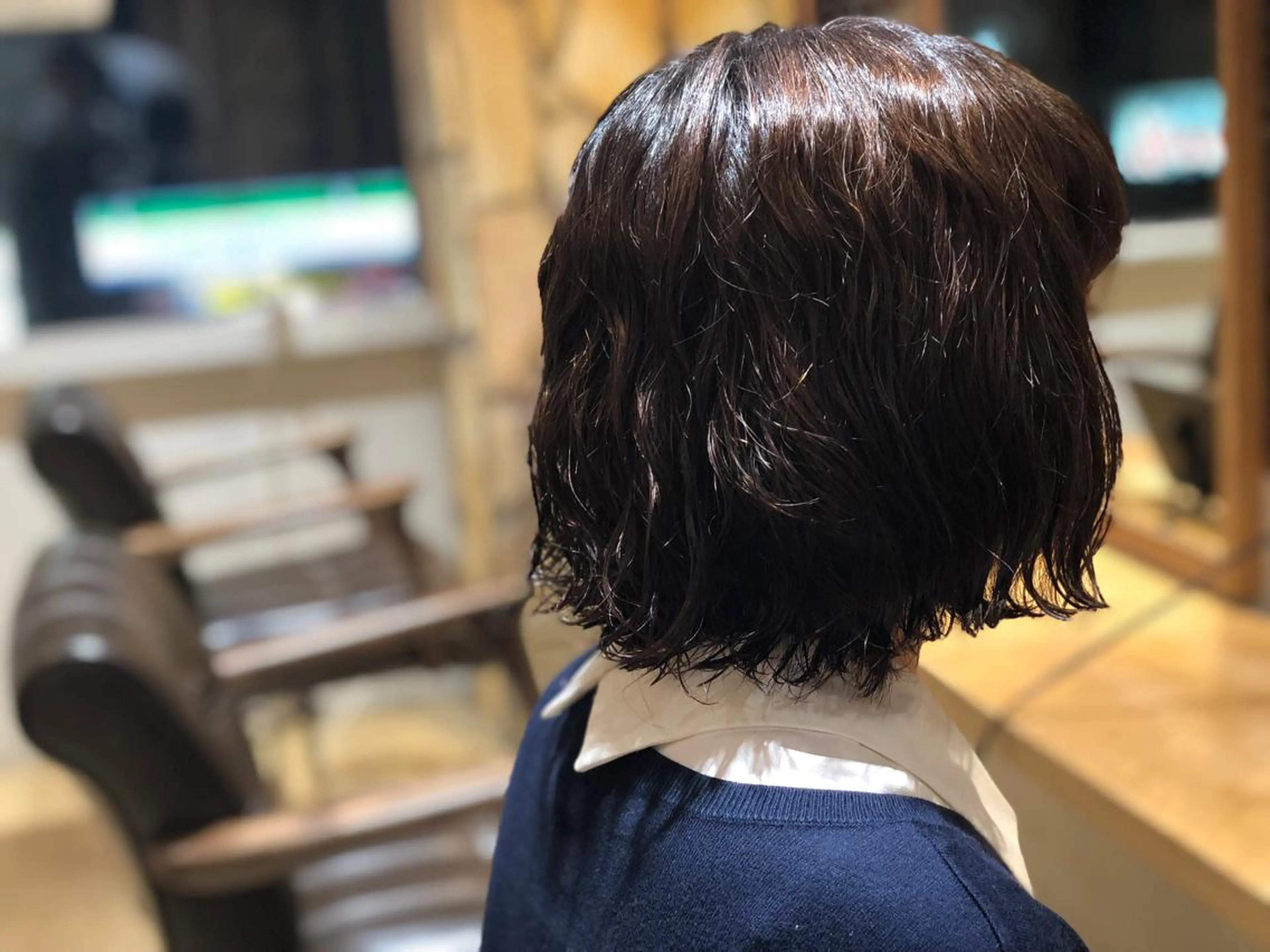 ショート カラー パーマ ボブ 外ハネヘア カット パーマ kawabe maikoのヘアスタイル