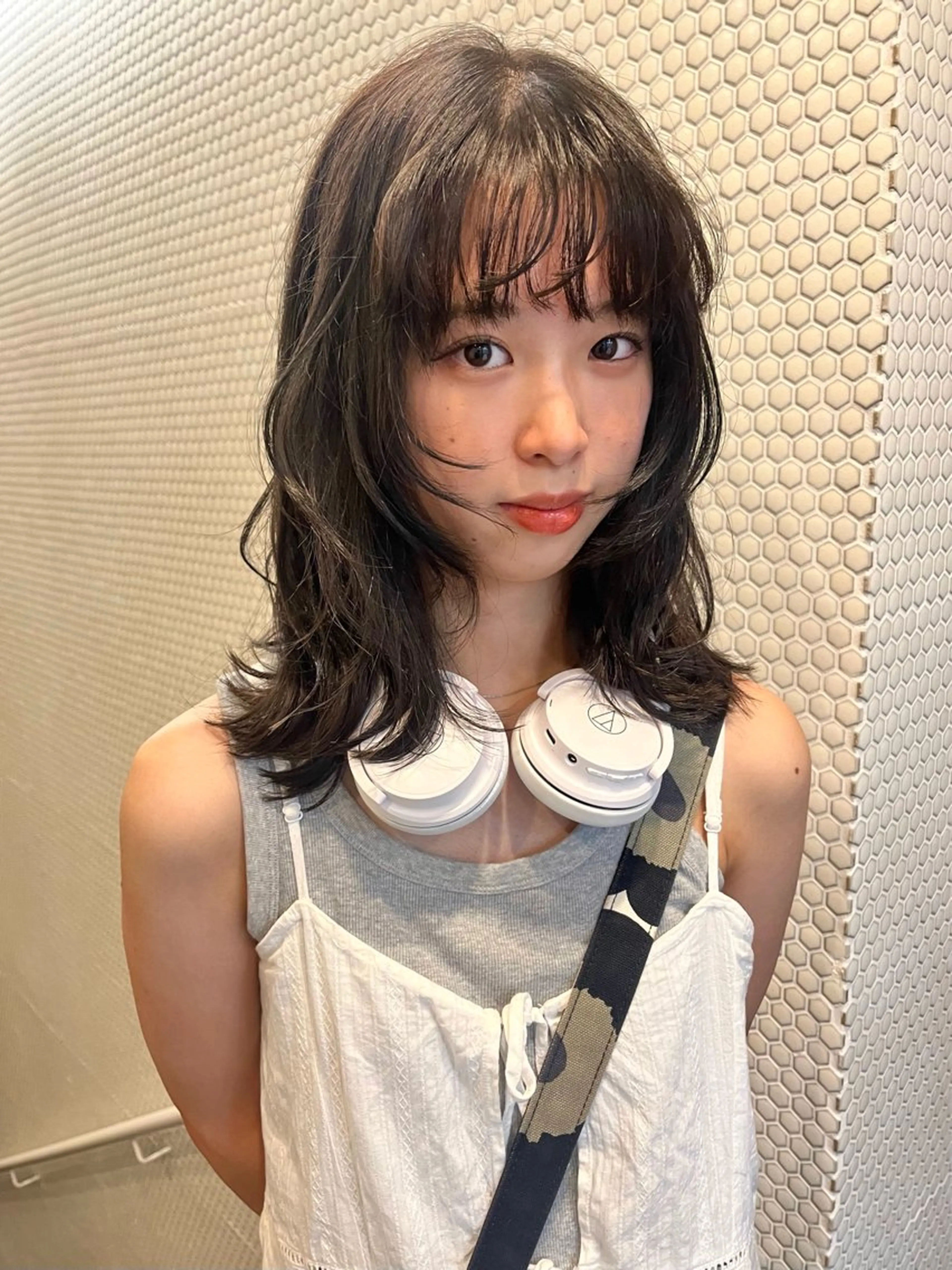 ミディアム 髪質改善 カット ヘアカラー トリートメント レイヤー/暖色/ 髪質改善/永礼芳果のヘアスタイル