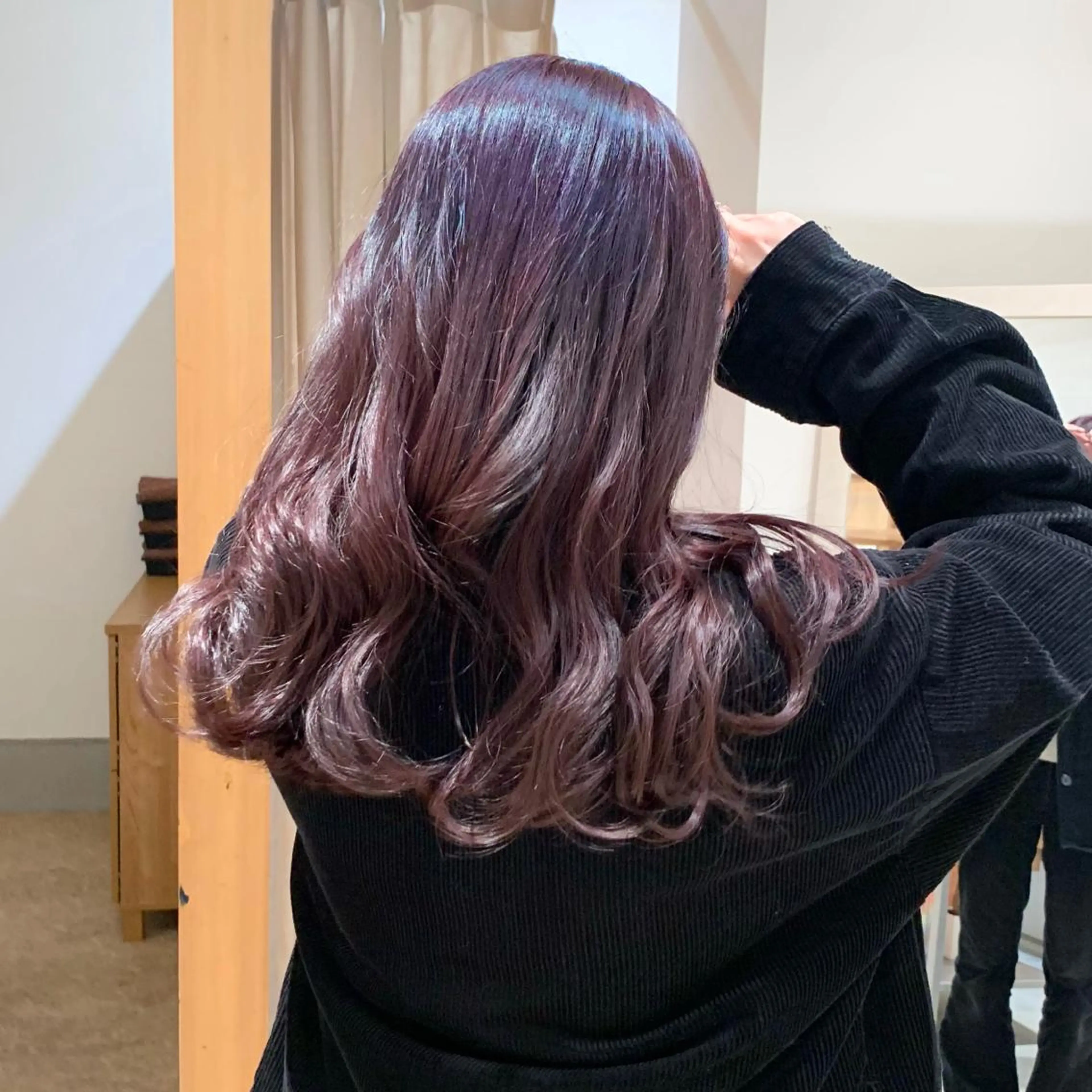 ロング カラー ヘアアレンジ ラベンダーカラー ラベンダーピンク ピンクカラー パーマ/暖色/ボブ イワタテ🇰🇷のヘアスタイル