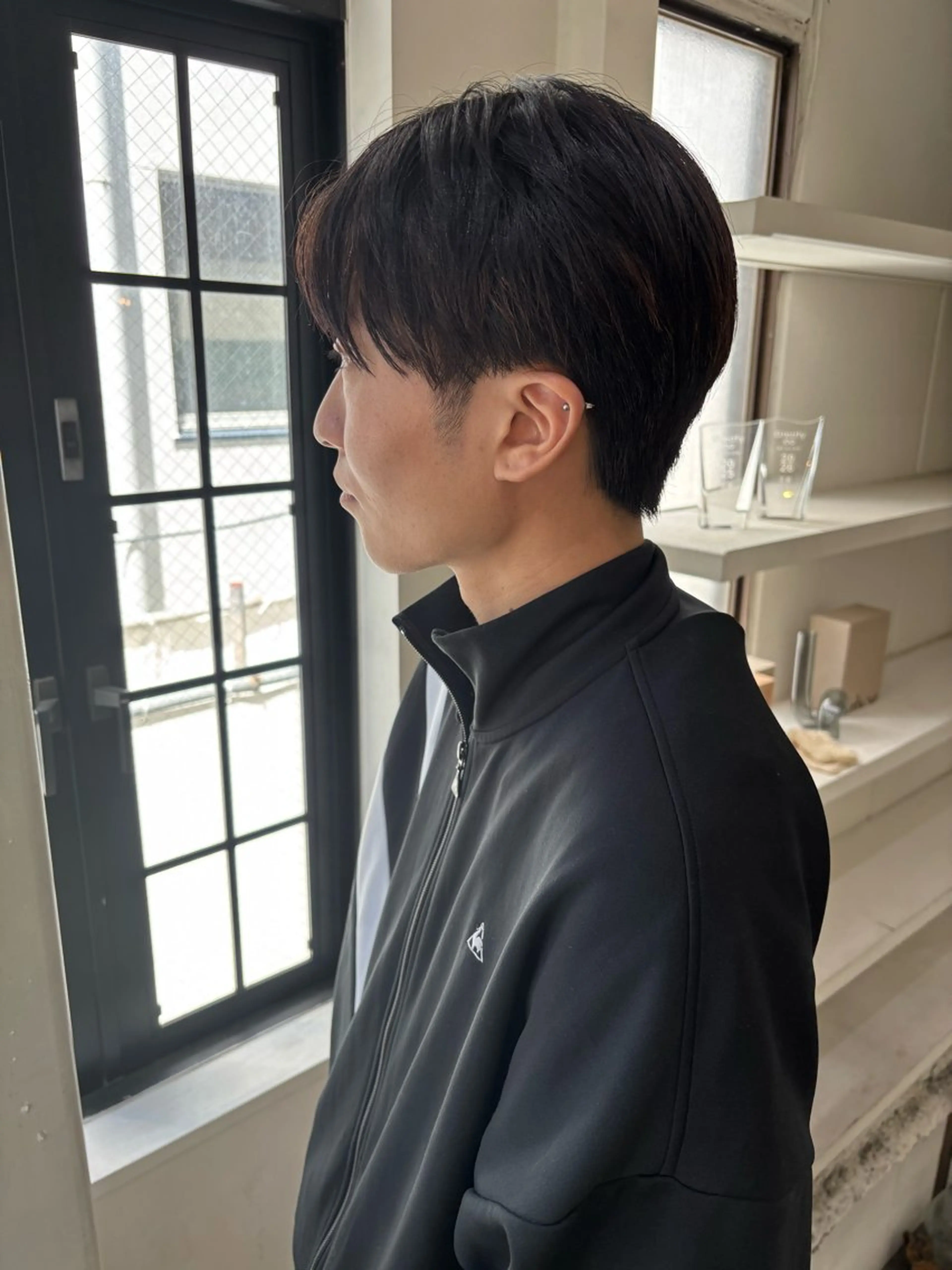 ショート メンズ センターパート カット CACHÉ ワカナ🎀のヘアスタイル