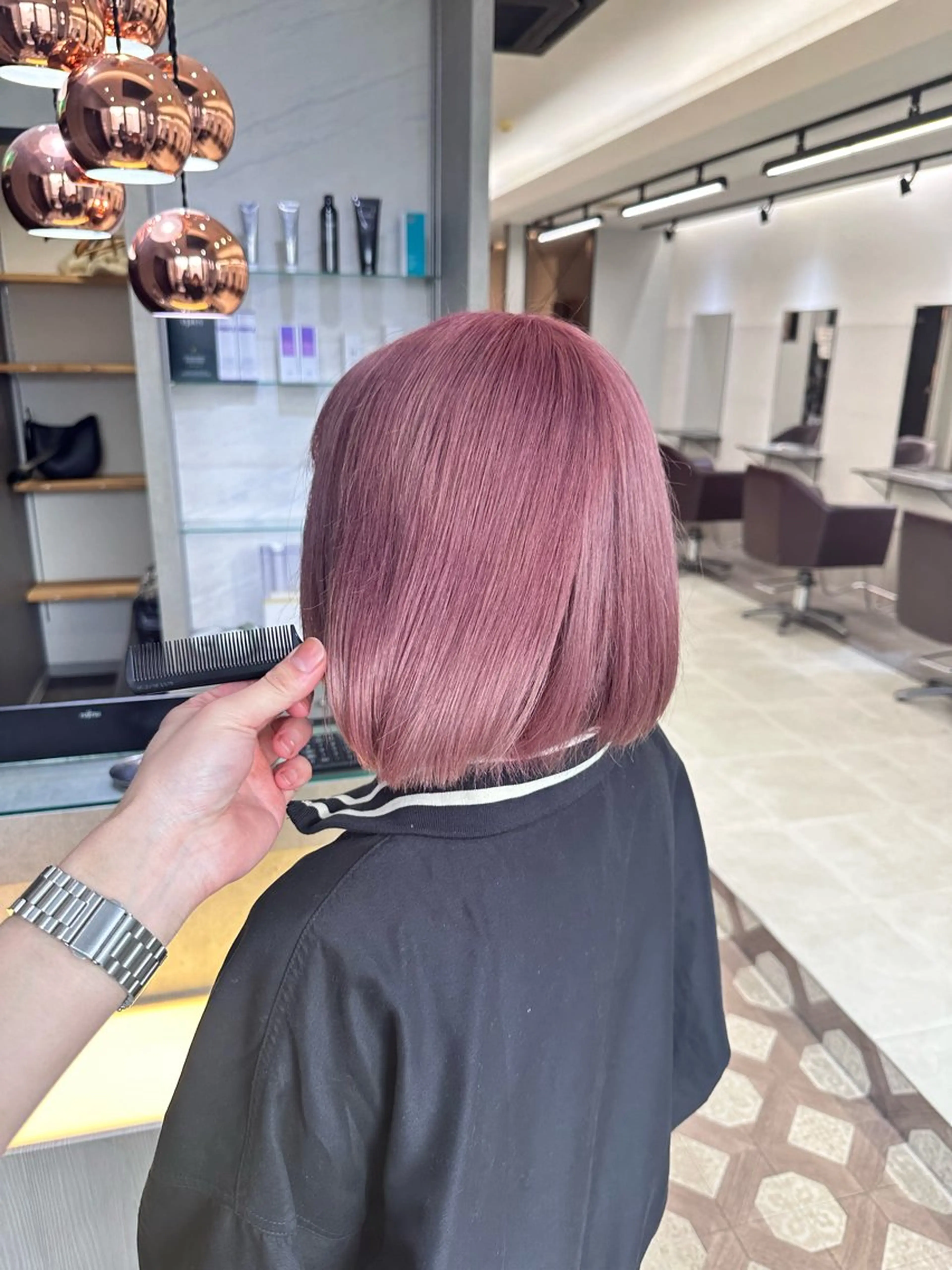 ミディアム カラー 天神大名/ブリーチ 鶴岡和幸/ハイトーンのヘアスタイル