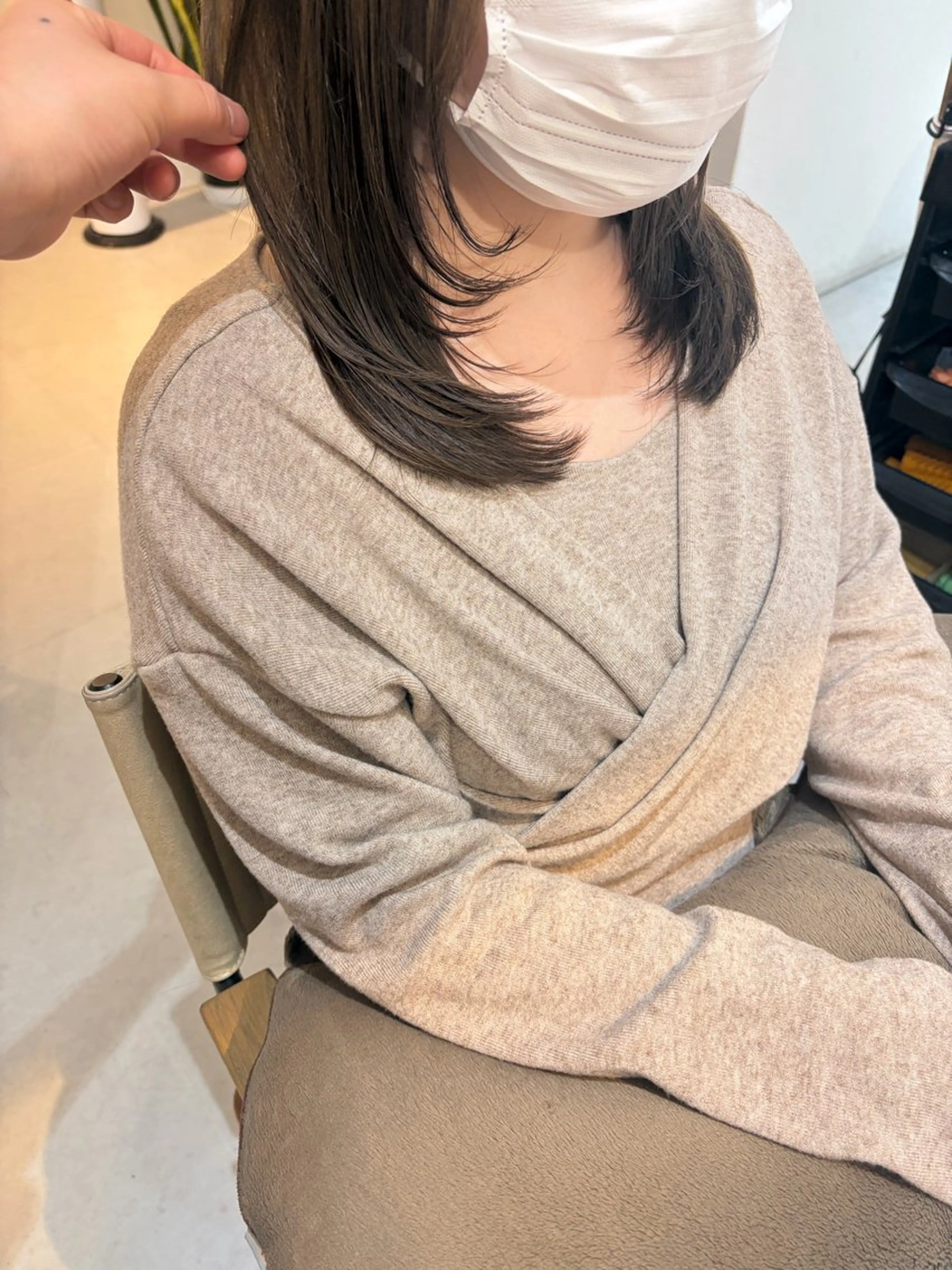 ミディアム カット ヘアカラー トリートメント ✨色持ちの良い艶 カラー✨蟹江真世のヘアスタイル