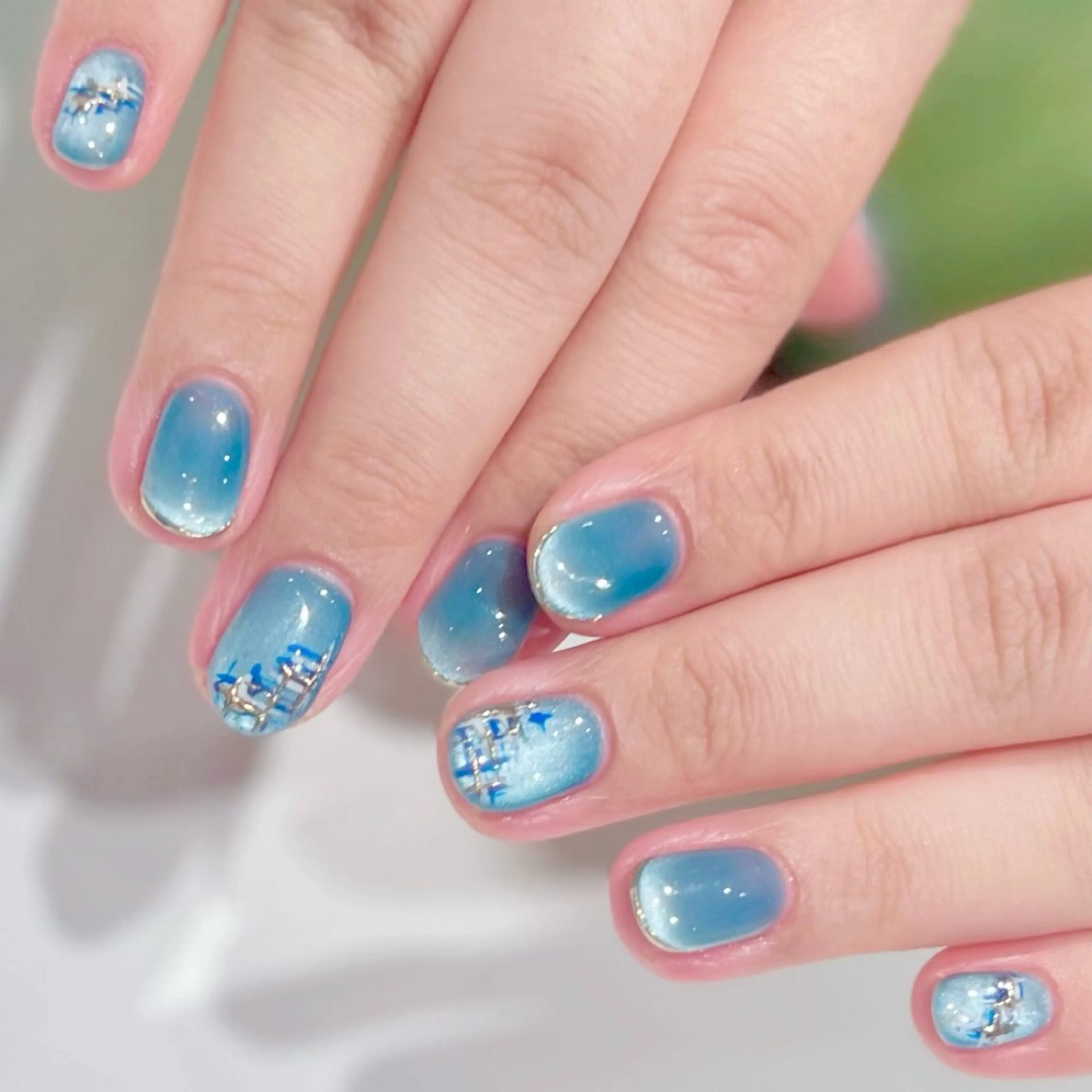 ネイル アートネイル ジェルネイル マグネットネイル パラジェル ハンドネイル VINGT NAIL Aika.K🍒のネイルデザイン