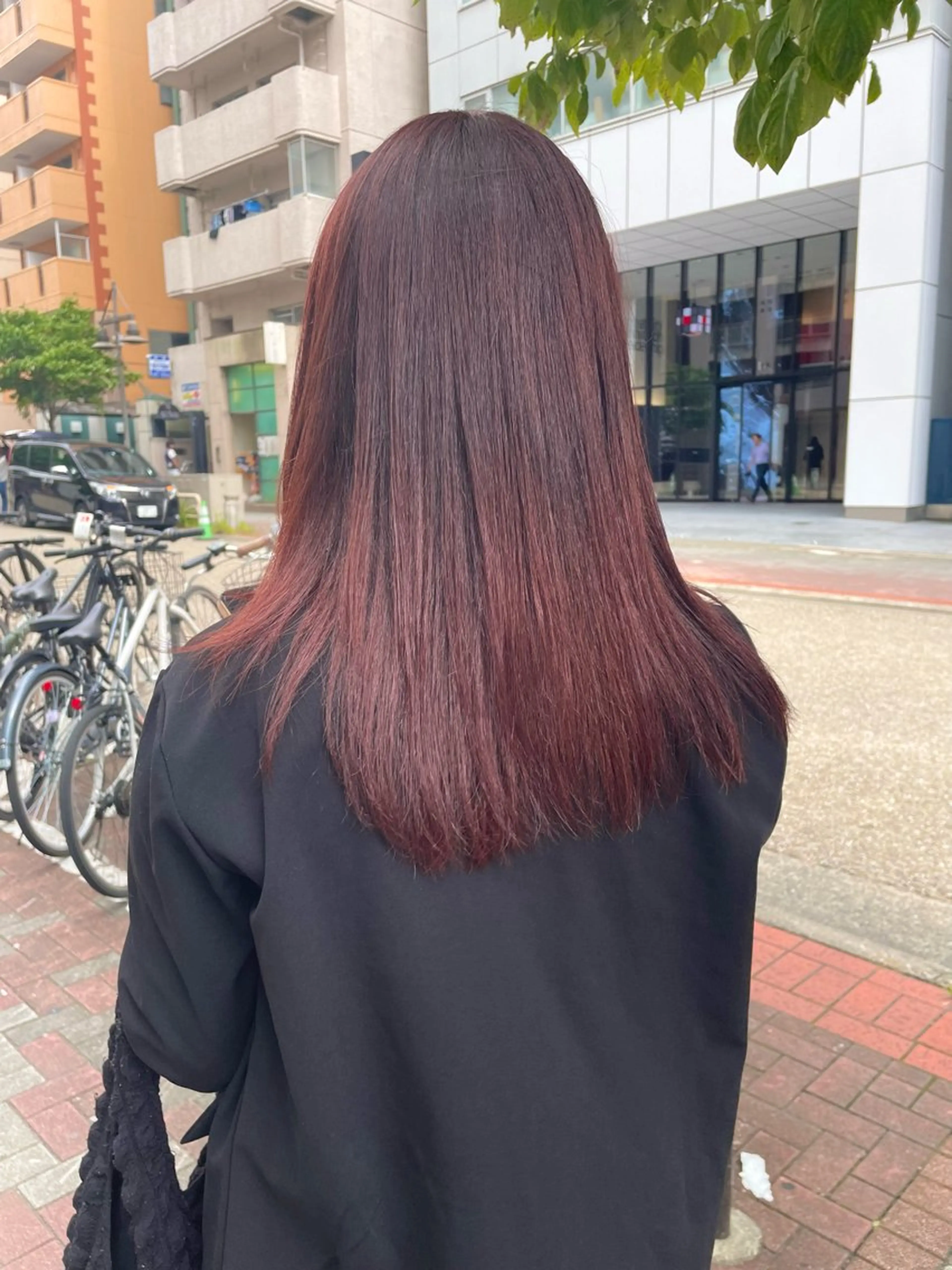 セミロング カラー ブリーチ ボルドーカラー ヘアカラー トリートメント 💝ブリーチ ショート/れい💝のヘアスタイル