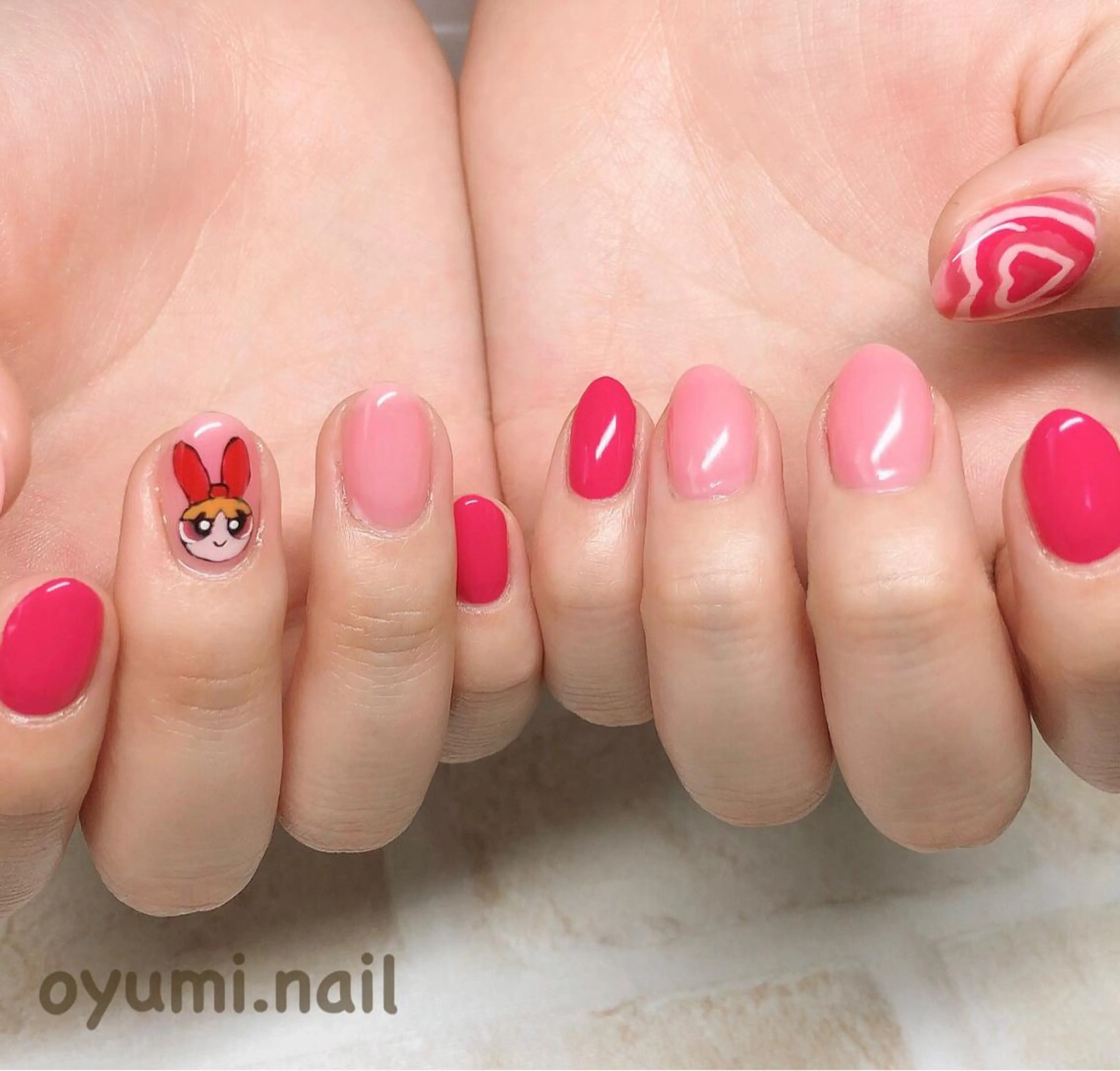 ネイル ジェルネイル グラデーション ハート パラジェル ハンドネイル takanashi yumiのネイルデザイン