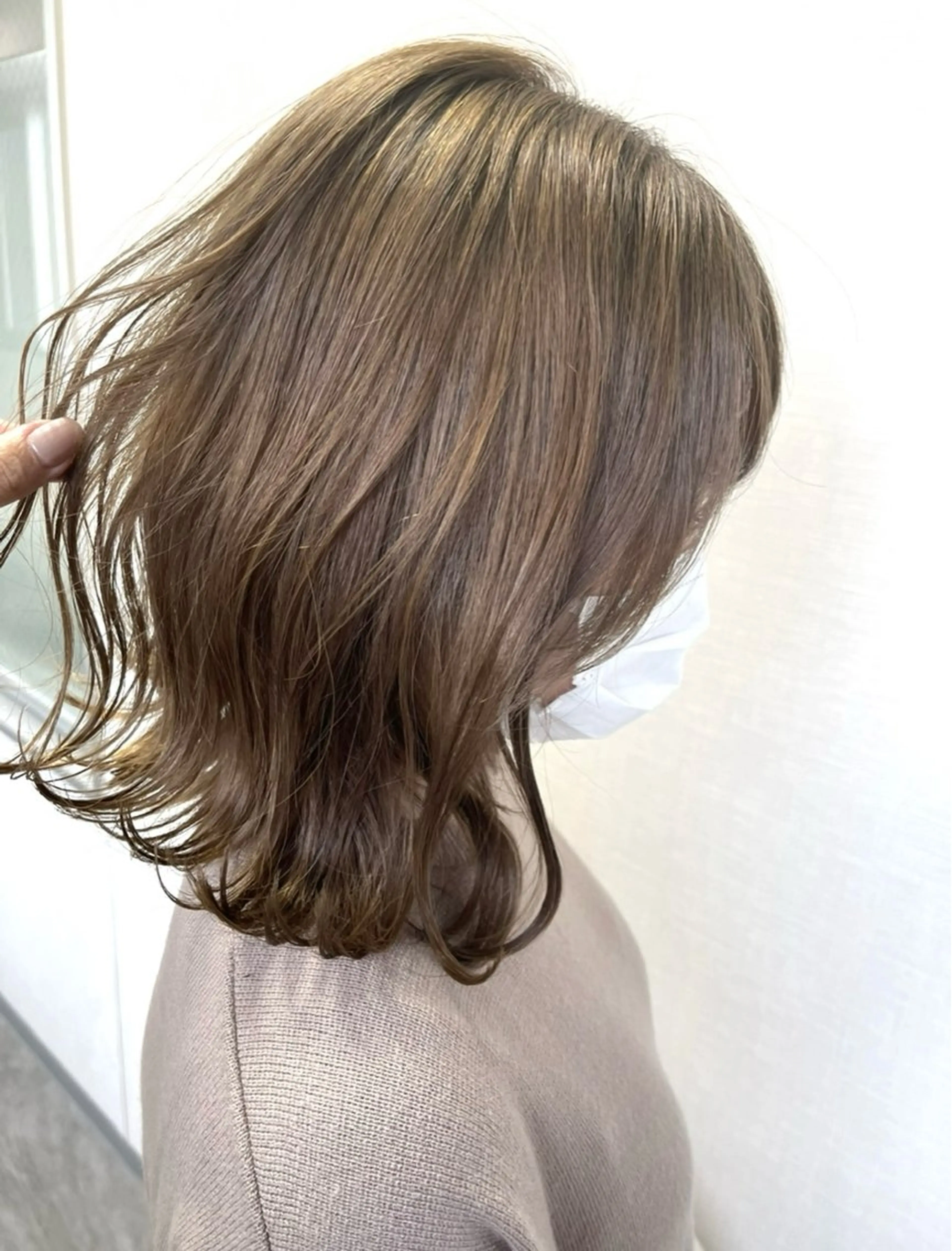 ミディアム カラー オレンジ ヘアカラー 松井那津子 /ハイライトブリーチのヘアスタイル