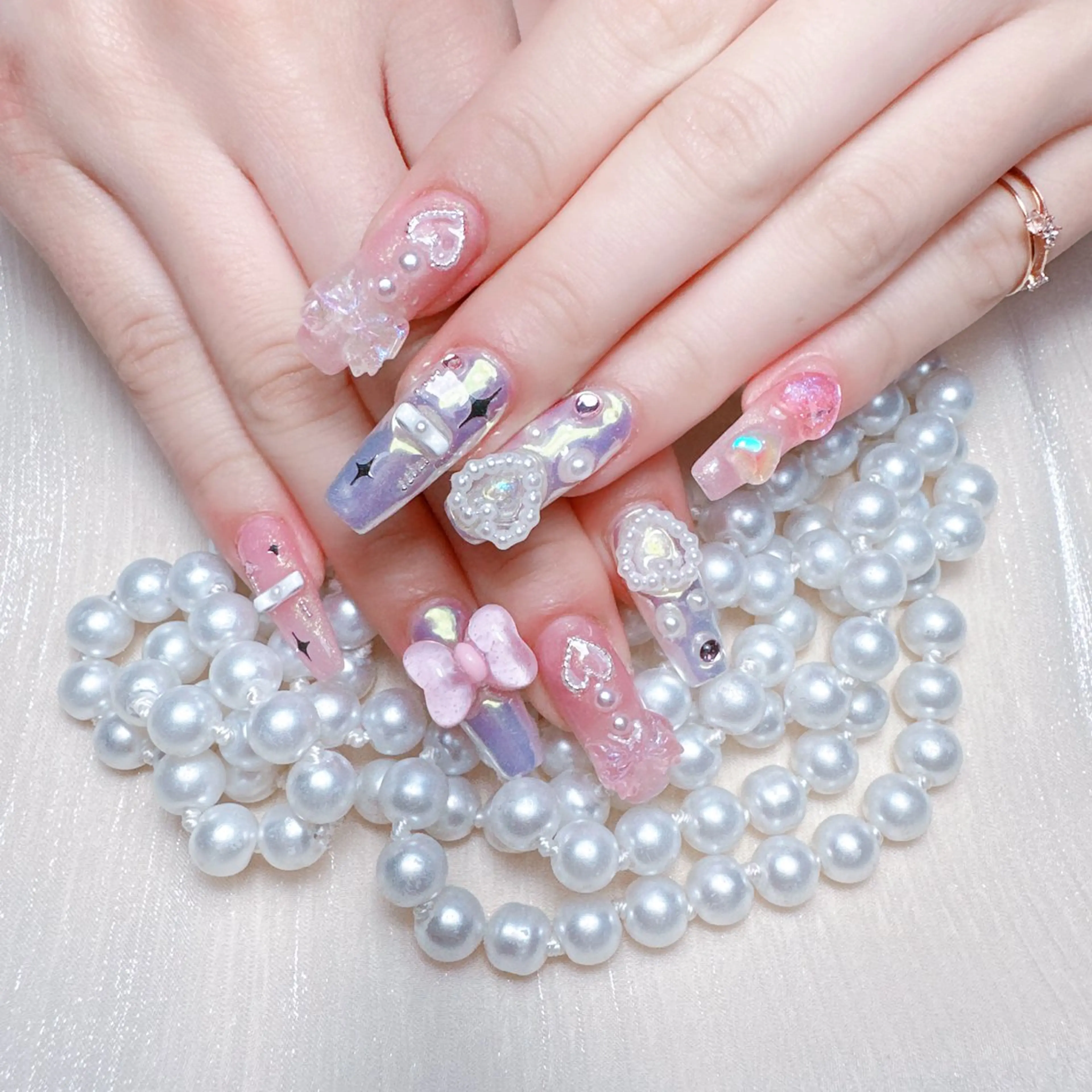 ネイル ハンドネイル M🌷nail 長さだし専門店のネイルデザイン