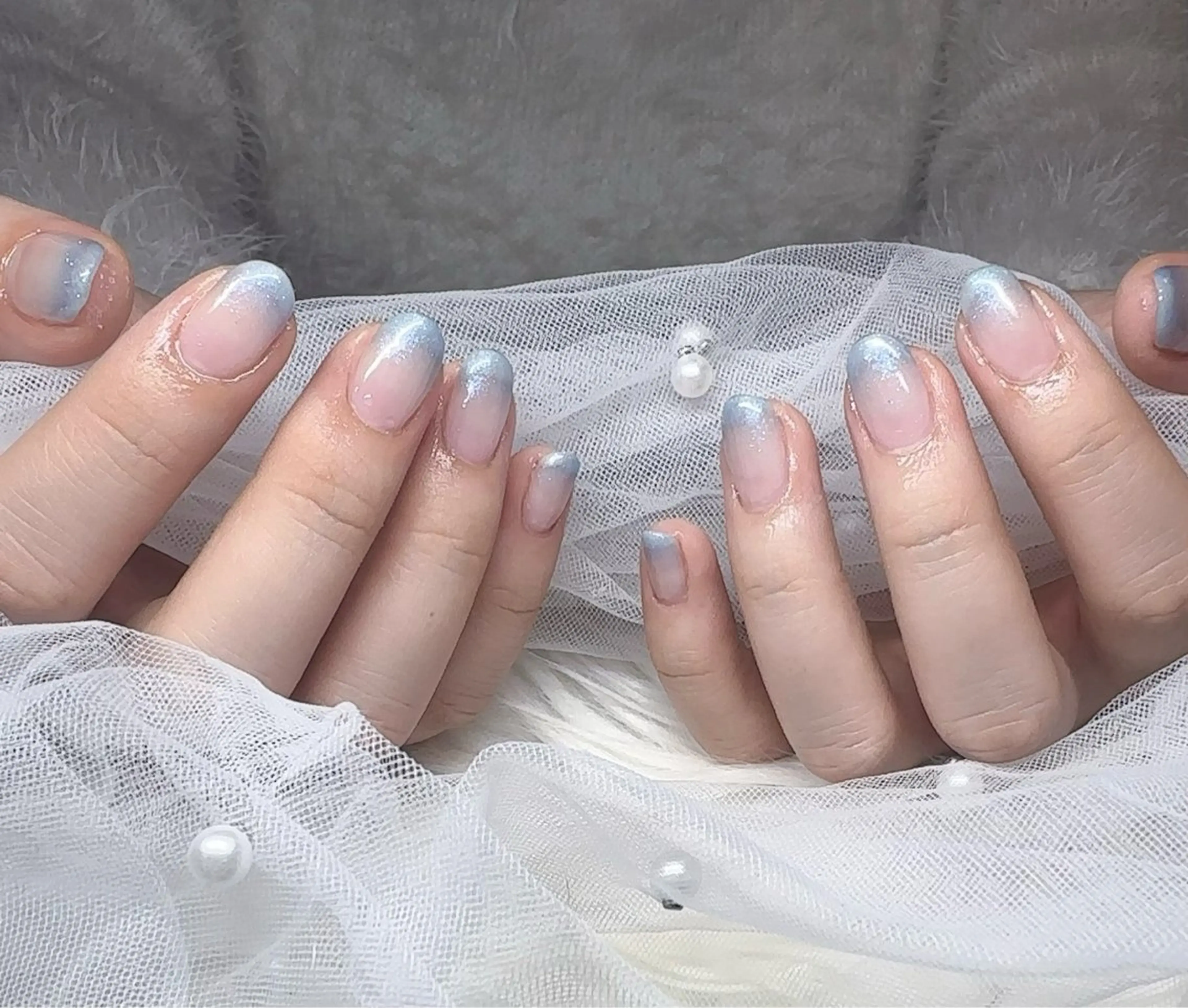 ネイル ラメ(グリッター) ラメグラデーション ハンドネイル touma Rinaのネイルデザイン