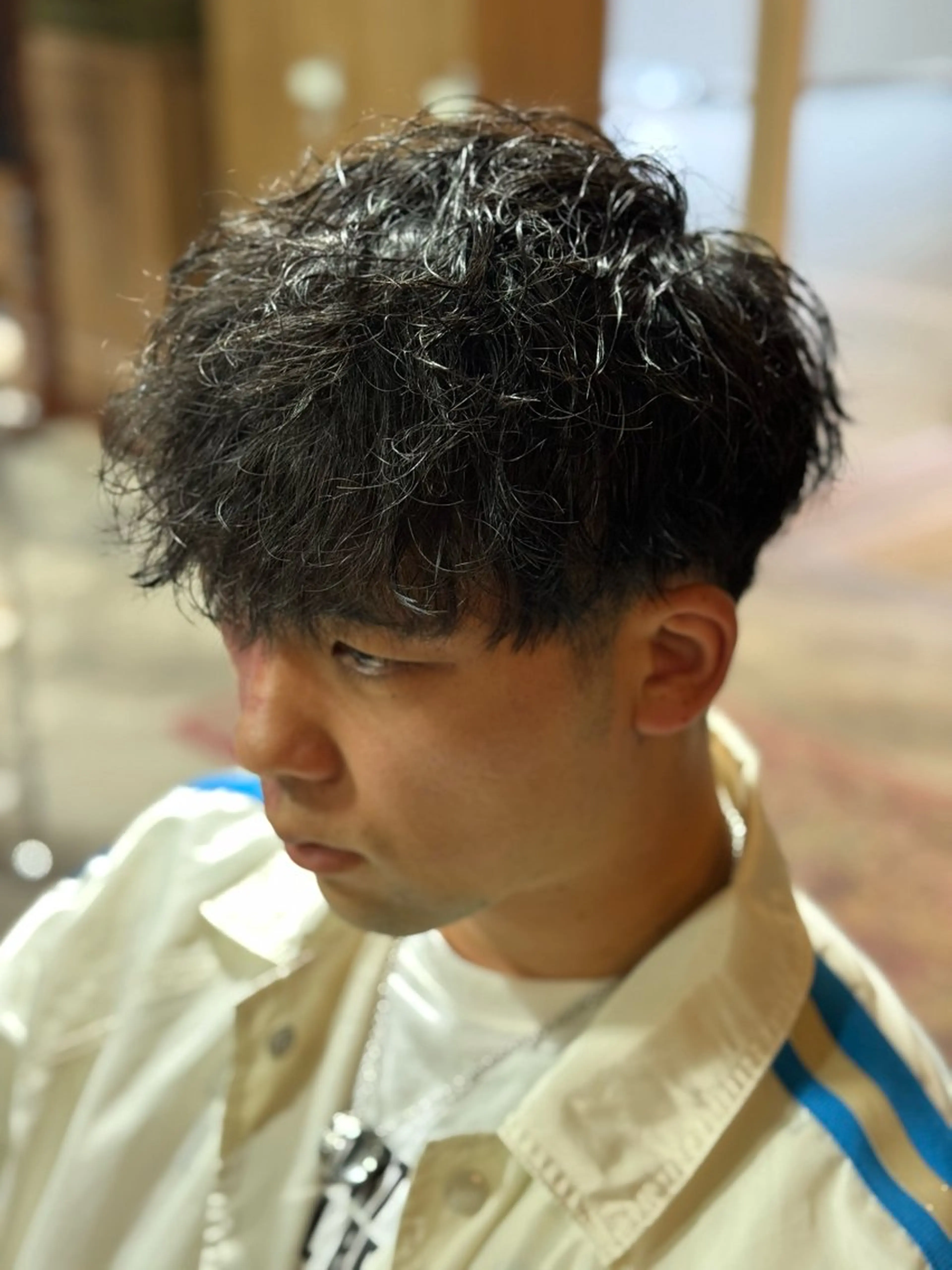 ショート パーマ メンズ マッシュ メンズパーマ レイヤーカット Cool hair TOMOKIのヘアスタイル