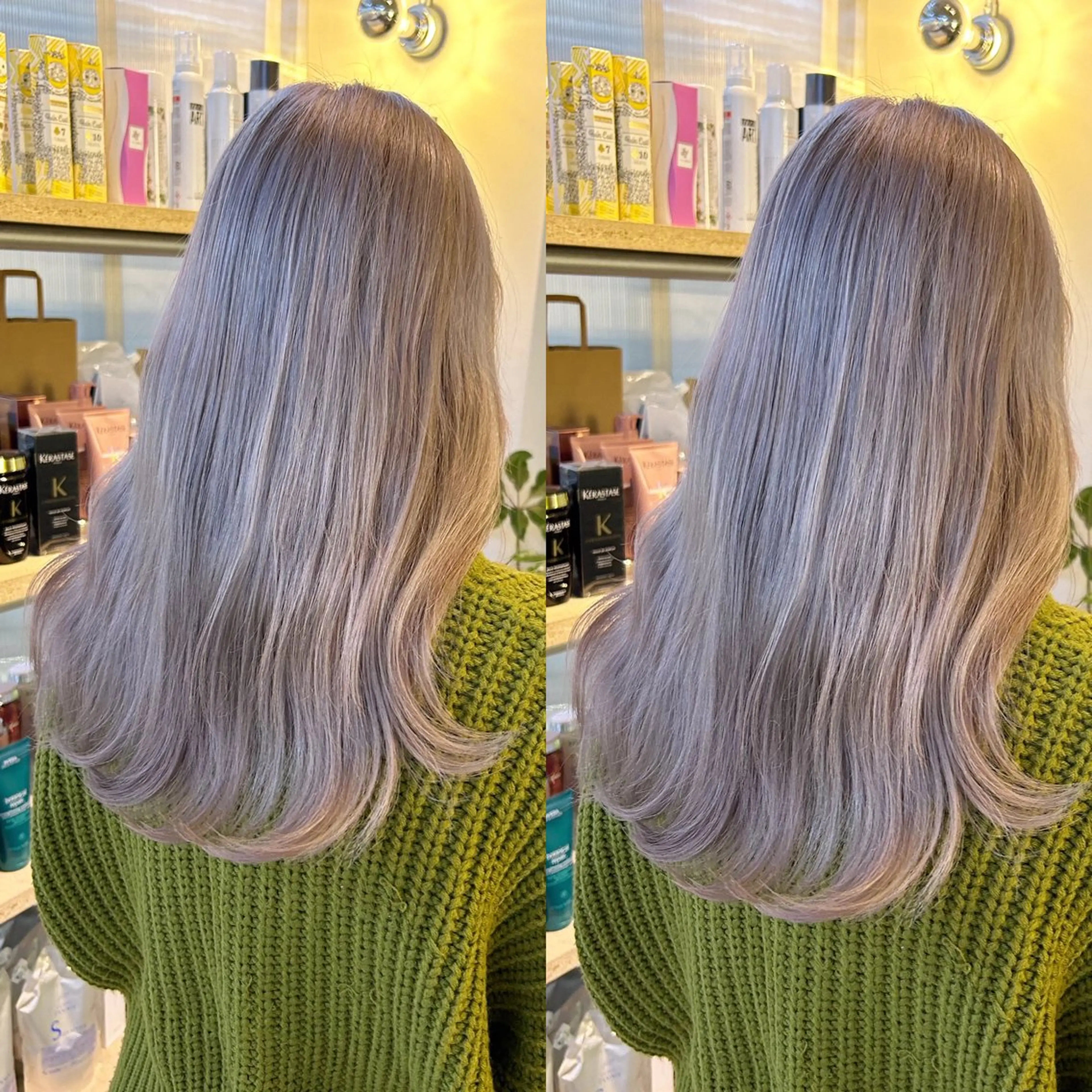 セミロング ヘアカラー yoriダブルカラー 代表すがわらのヘアスタイル