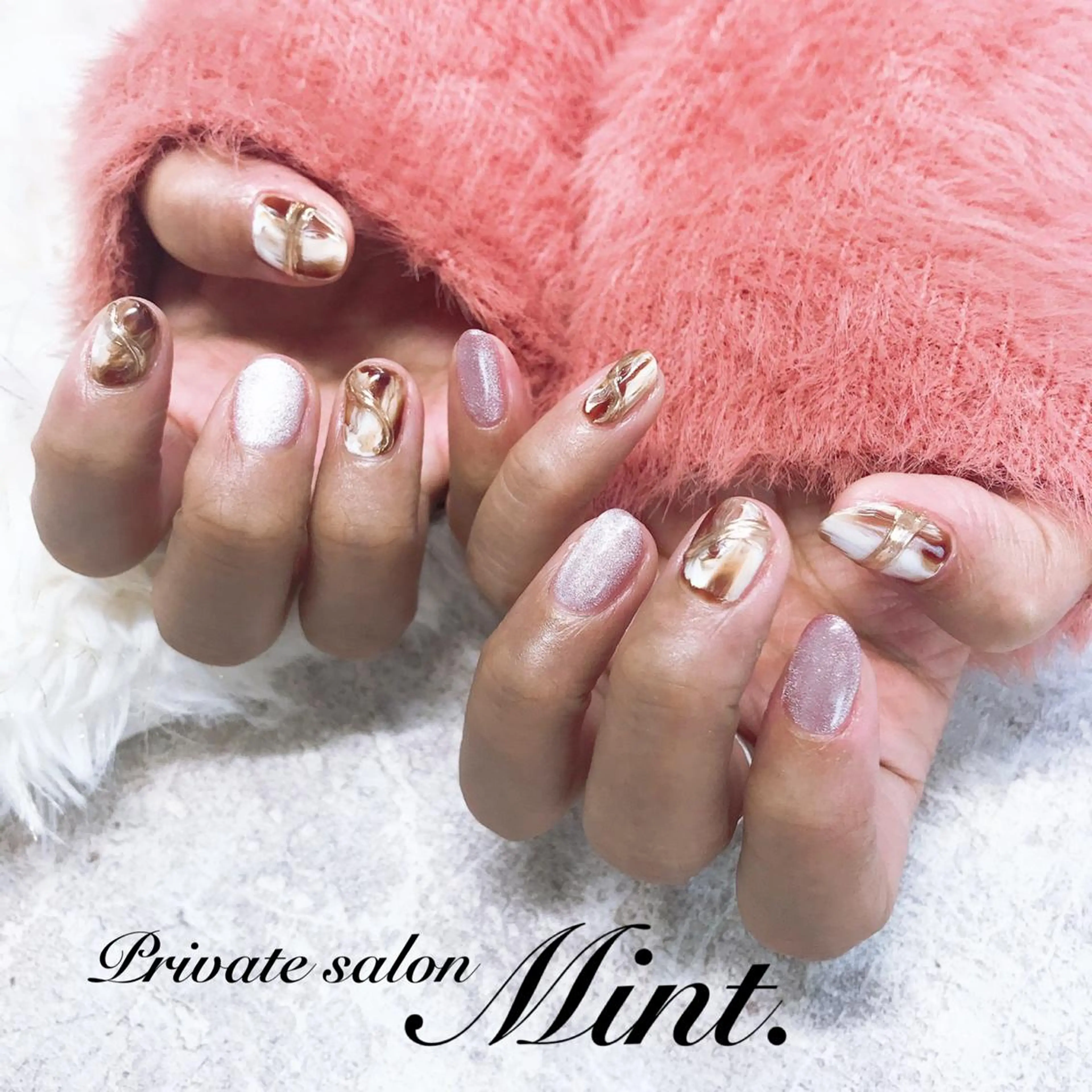 ショート ネイル ジェルネイル 持ち込み ハンドネイル Mint. nailのネイルデザイン