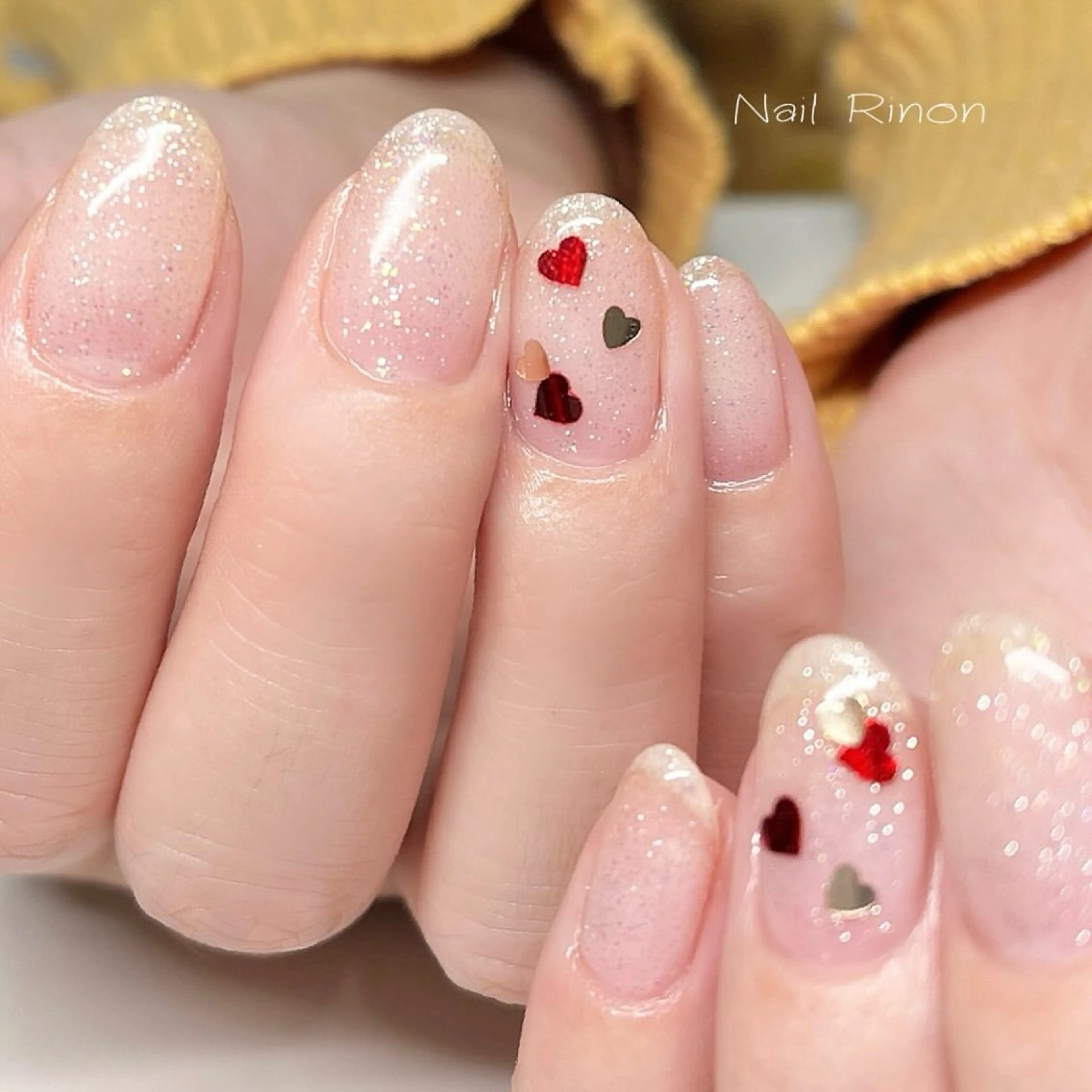 ネイル バレンタイン ハンドネイル Nail Rinonのネイルデザイン