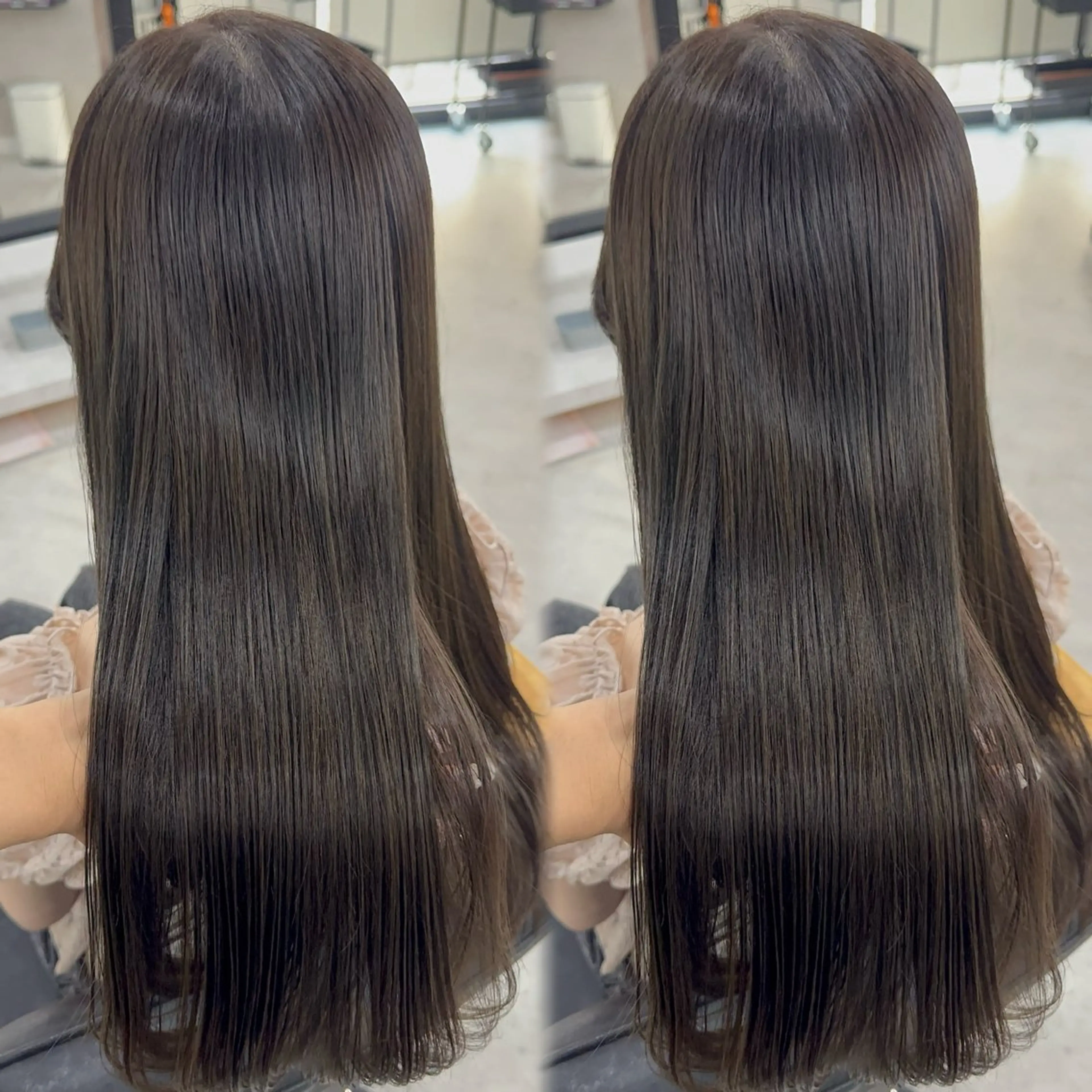 ロング カラー アッシュ アッシュブラウン ベージュカラー 黒髪 ブリーチ カット ヘアカラー トリートメント 赤み無し柔らかカラー 【梅田】madokaのヘアスタイル