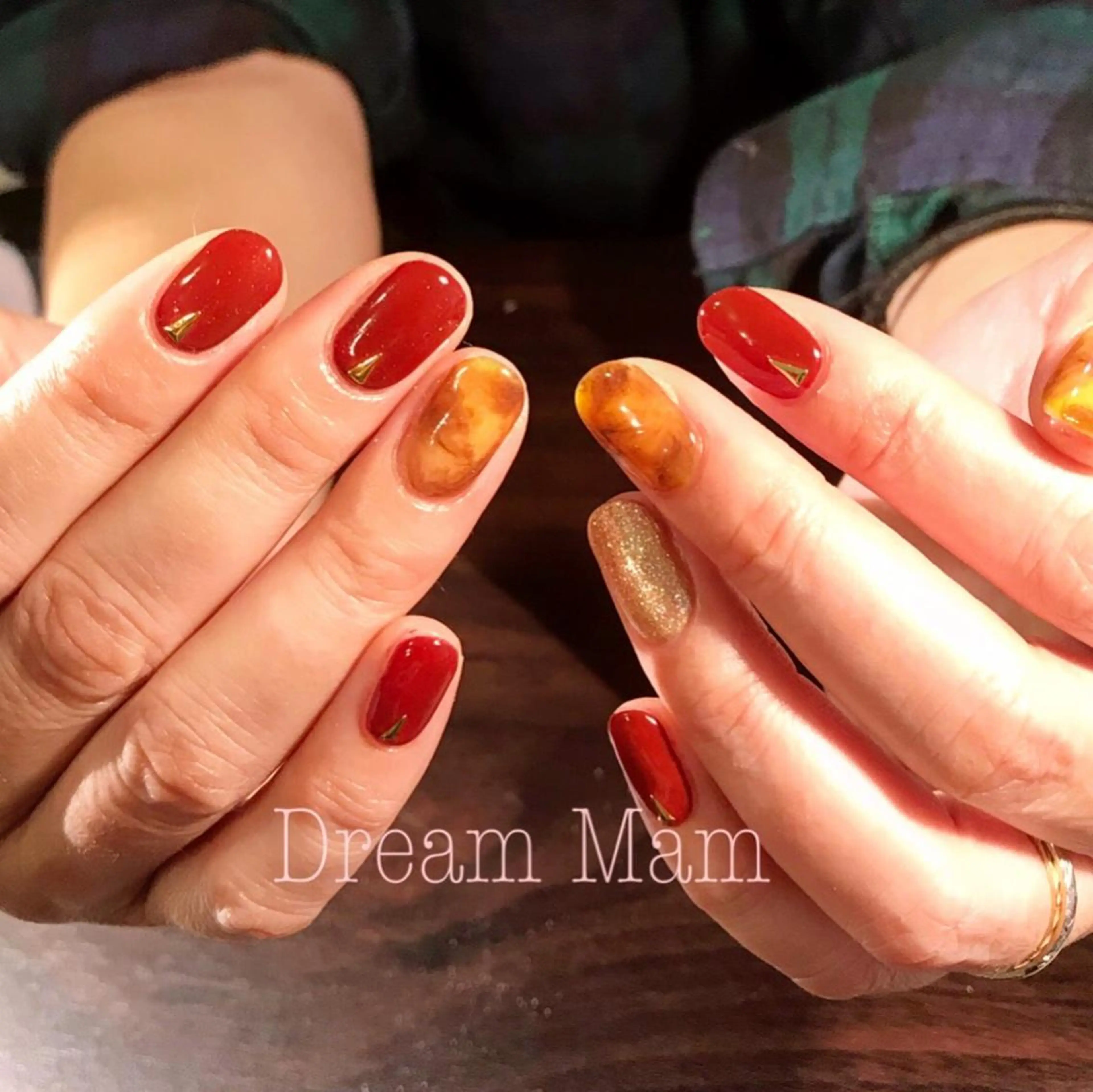 ミディアム ネイル べっ甲ネイル ハンドネイル Nail Salon Ｄream Mamのネイルデザイン