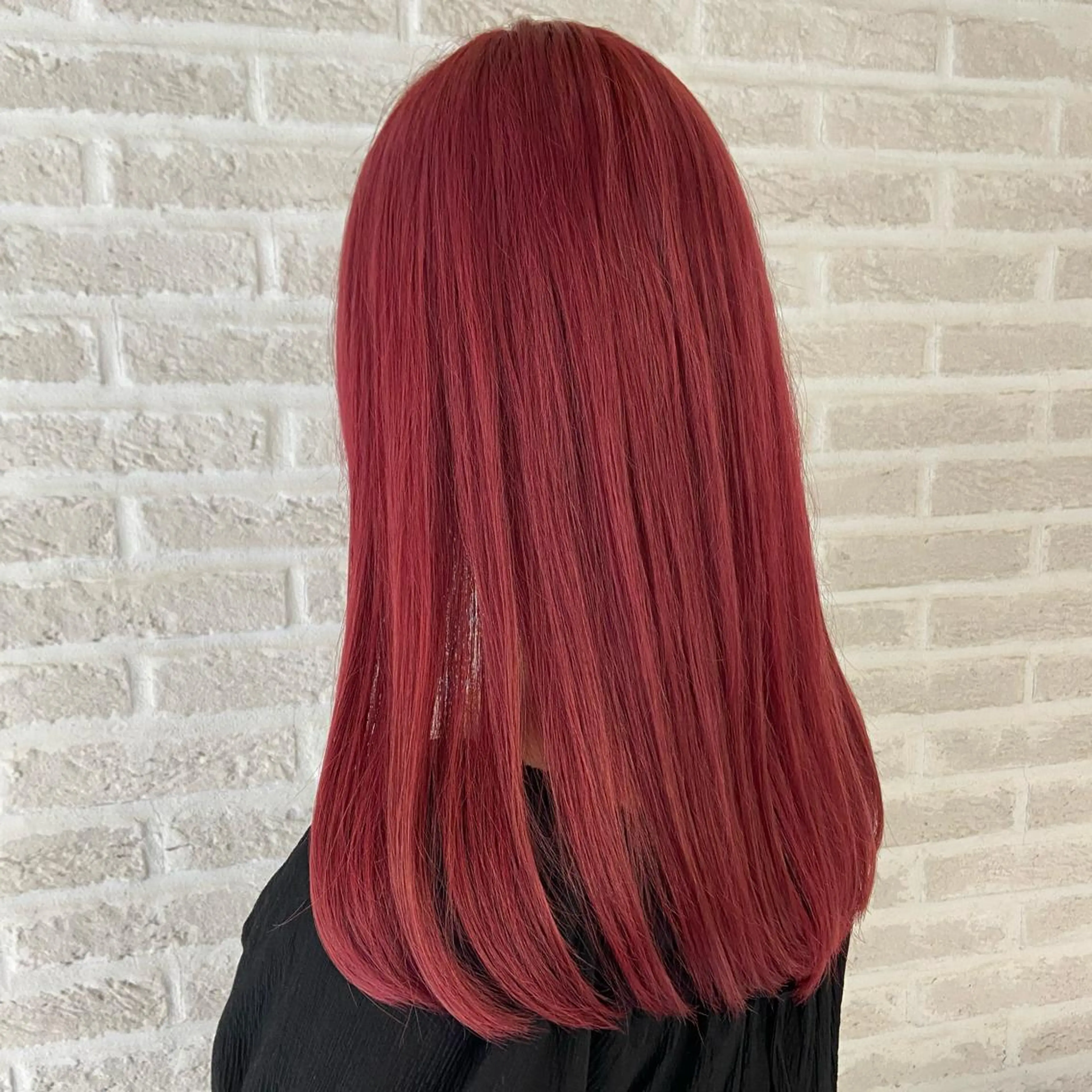 ロング カラー ヘアアレンジ ブリーチ ピンクカラー レッドカラー 北岡 慶子 大宮駅西口徒歩3分のヘアスタイル