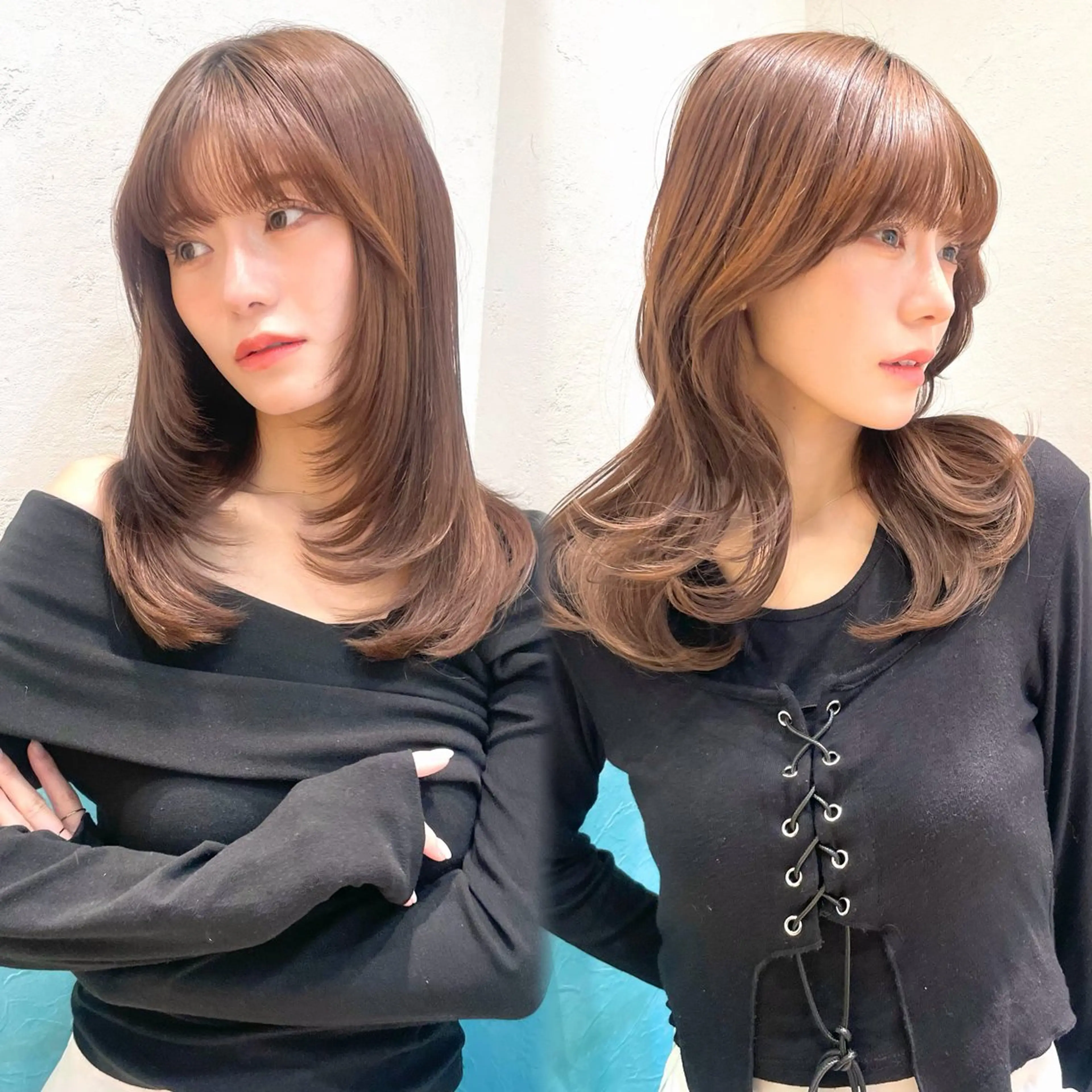 セミロング カット ヘアカラー トリートメント 韓国/ハッシュカット /レイヤー🧸‎千純のヘアスタイル