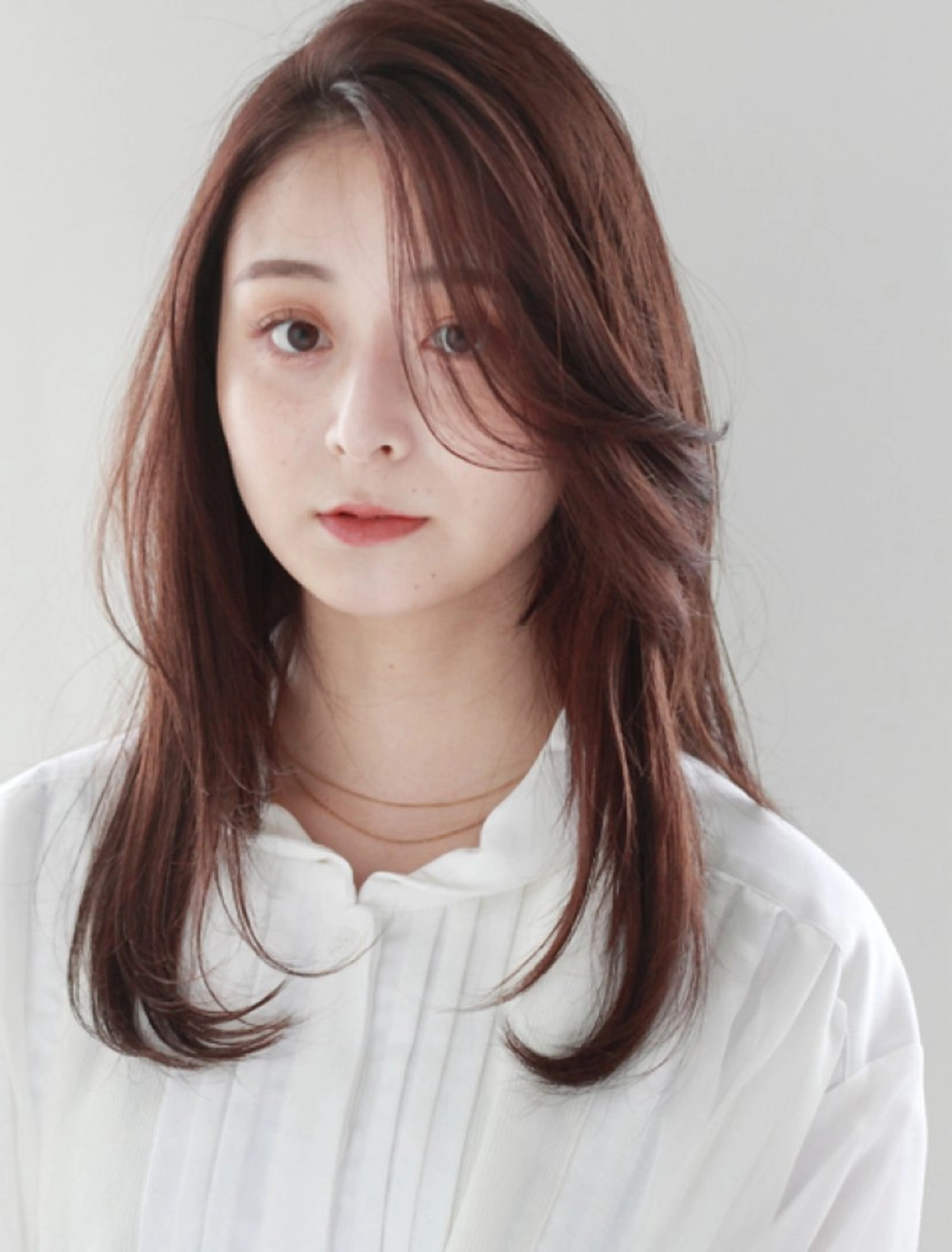 ロング 縮毛矯正×髪質改善 カラー×クロスパーマのヘアスタイル