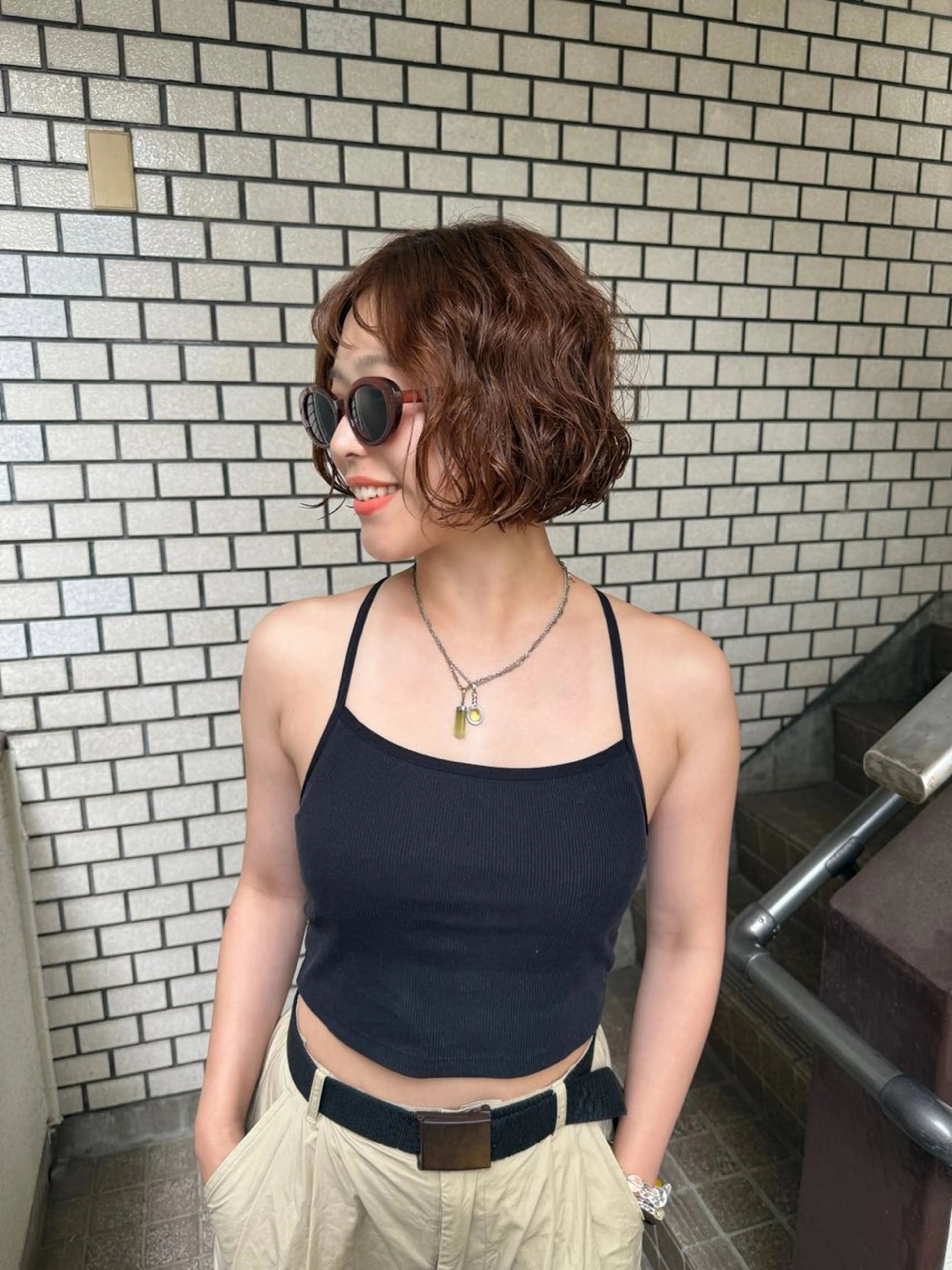 ショート パーマ カット パーマ トリートメント まろやか透明感カラー ♡MANAのヘアスタイル