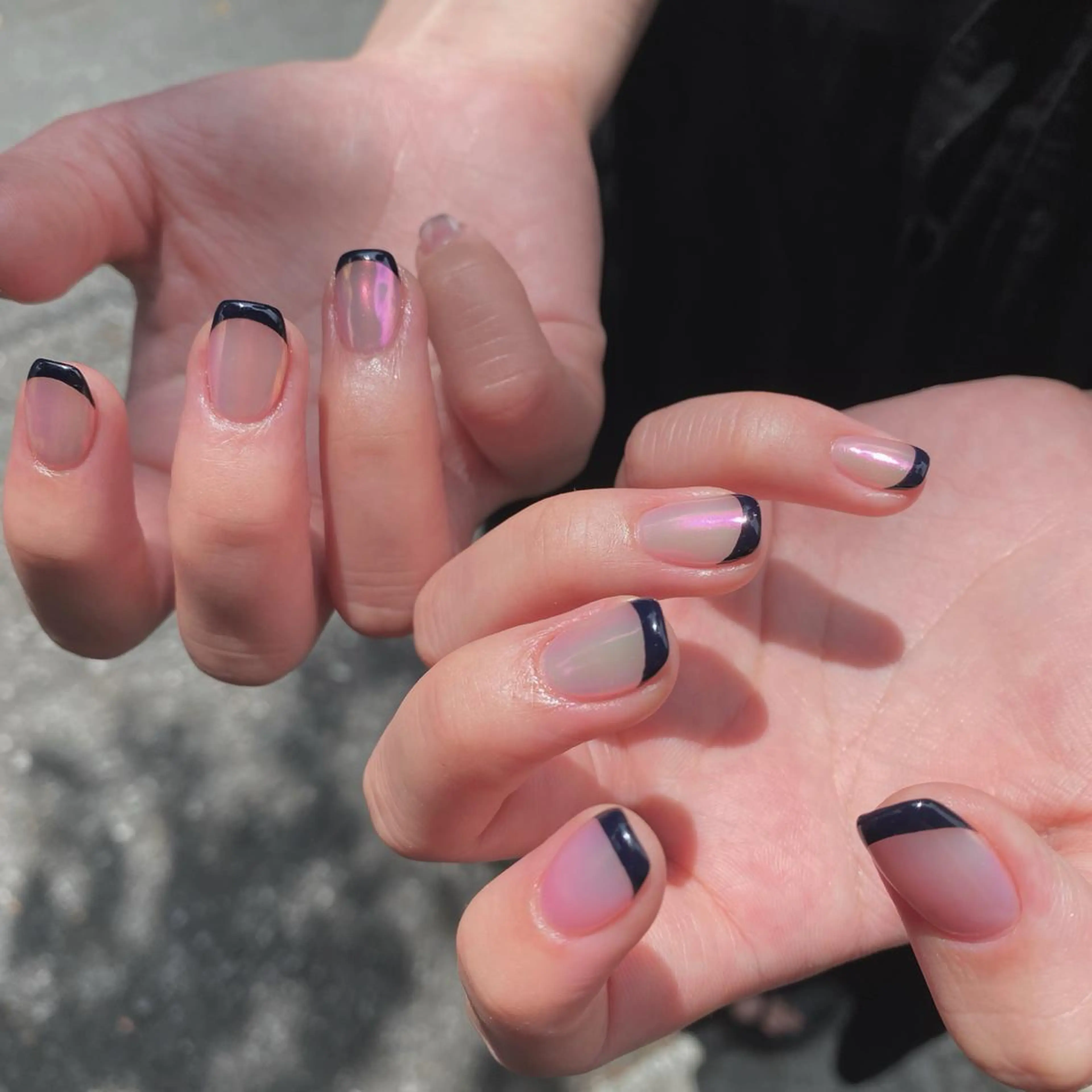 ネイル オーロラネイル フレンチネイル 🌼大西洋子 laughl🌼のネイルデザイン