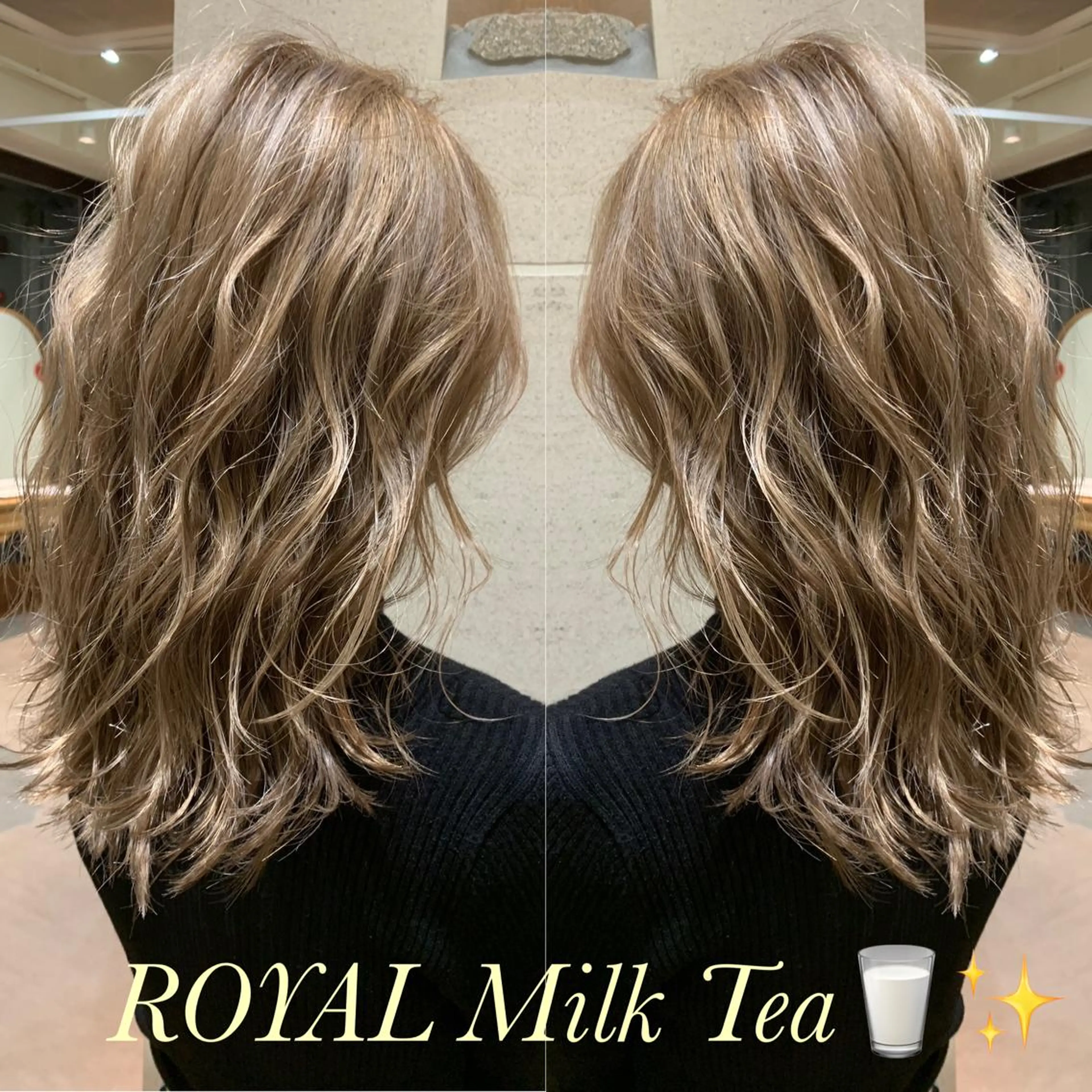 セミロング カラー ハイトーンカラー ヘアカラー トリートメント カラーなら川嶋宏旭✨ salonLEPIAのヘアスタイル