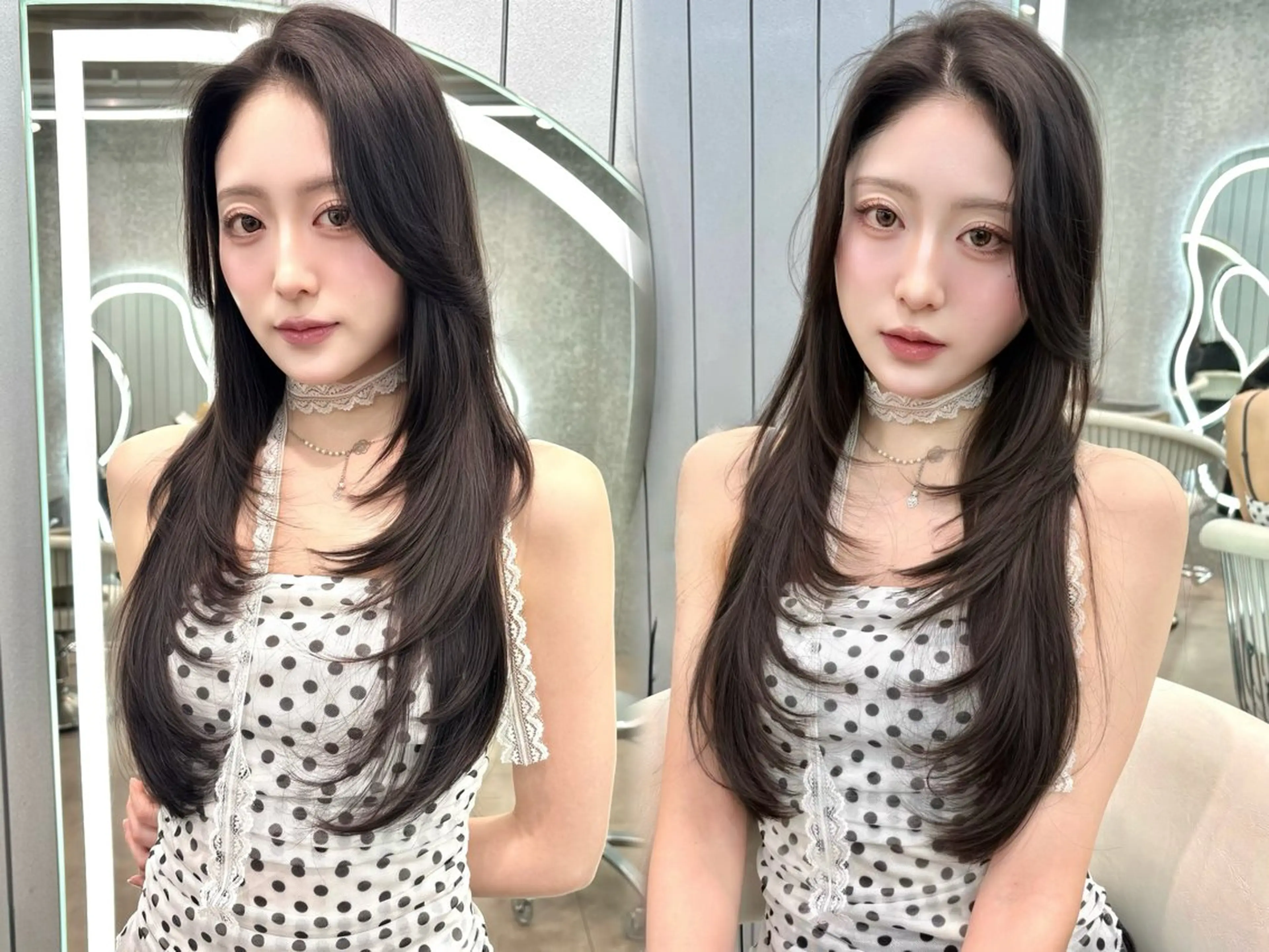 ロング カラー ヘアアレンジ アッシュ 黒髪 ブリーチ ブルーカラー ブルーブラック カット ヘアカラー トリートメント ヘアセット 大宮‎🩵縮毛矯正 レイヤー　佐藤和のヘアスタイル