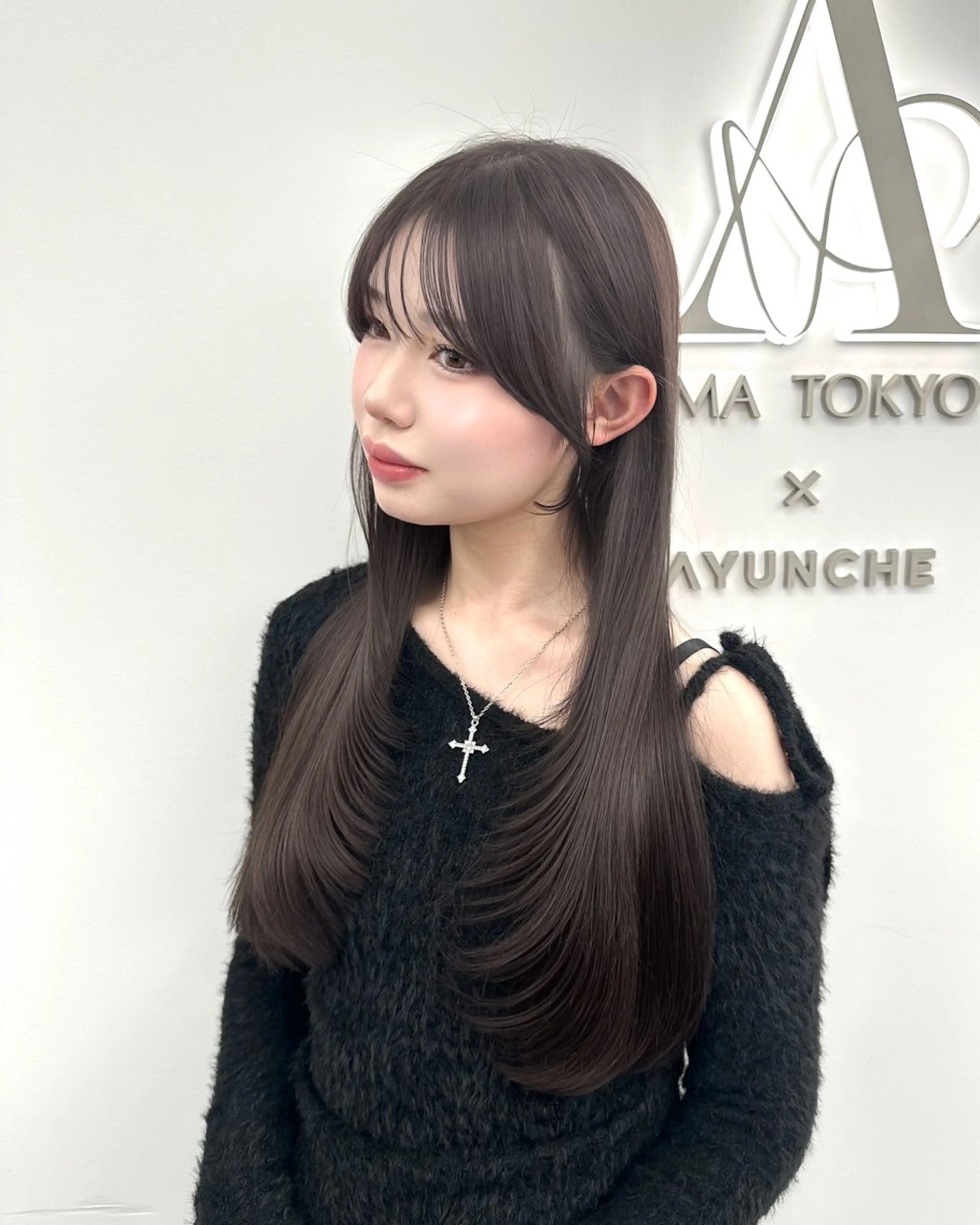 ロング カラー 顔周りカット サイドバング 小顔カット カット ヘアカラー トリートメント 🇰🇷韓国風くびれ ヘア🇰🇷中村優大のヘアスタイル