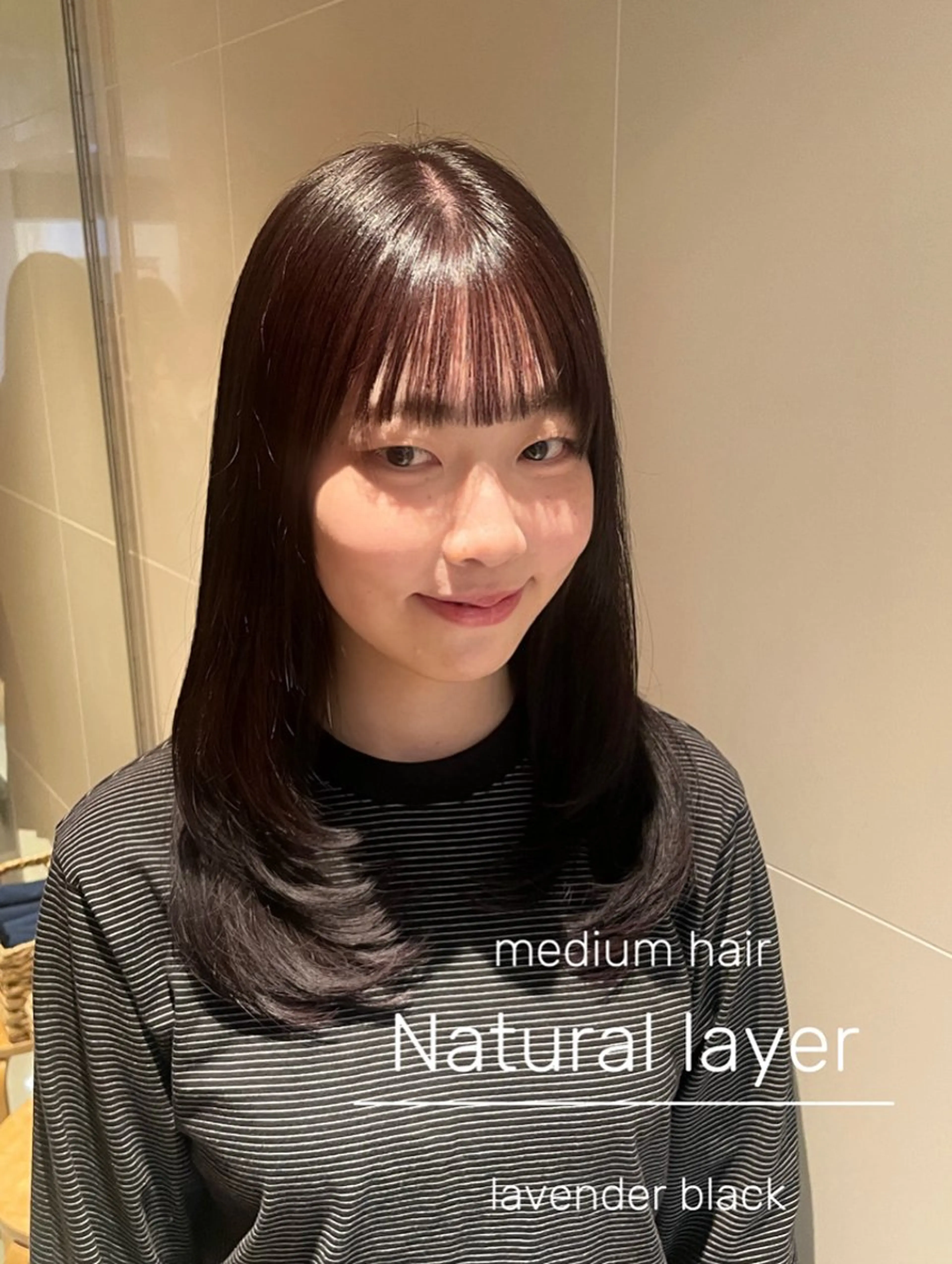 セミロング カラー ラベンダーカラー レイヤーカット カット ヘアカラー トリートメント 縮毛矯正/レイヤー 🌙児玉光瑠のヘアスタイル