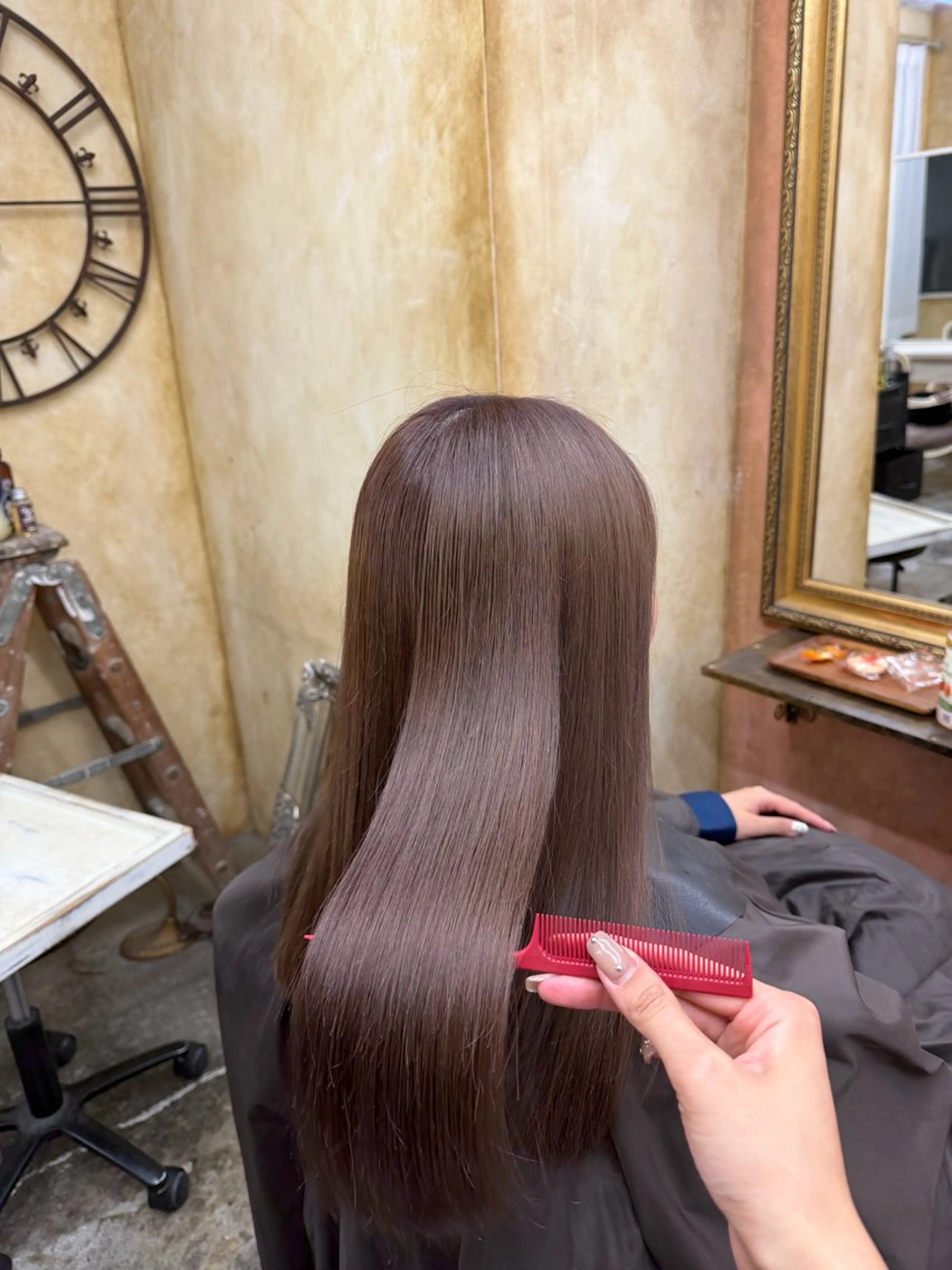 セミロング ヘアカラー トリートメント ともざねゆか UniQ/岡山駅のヘアスタイル